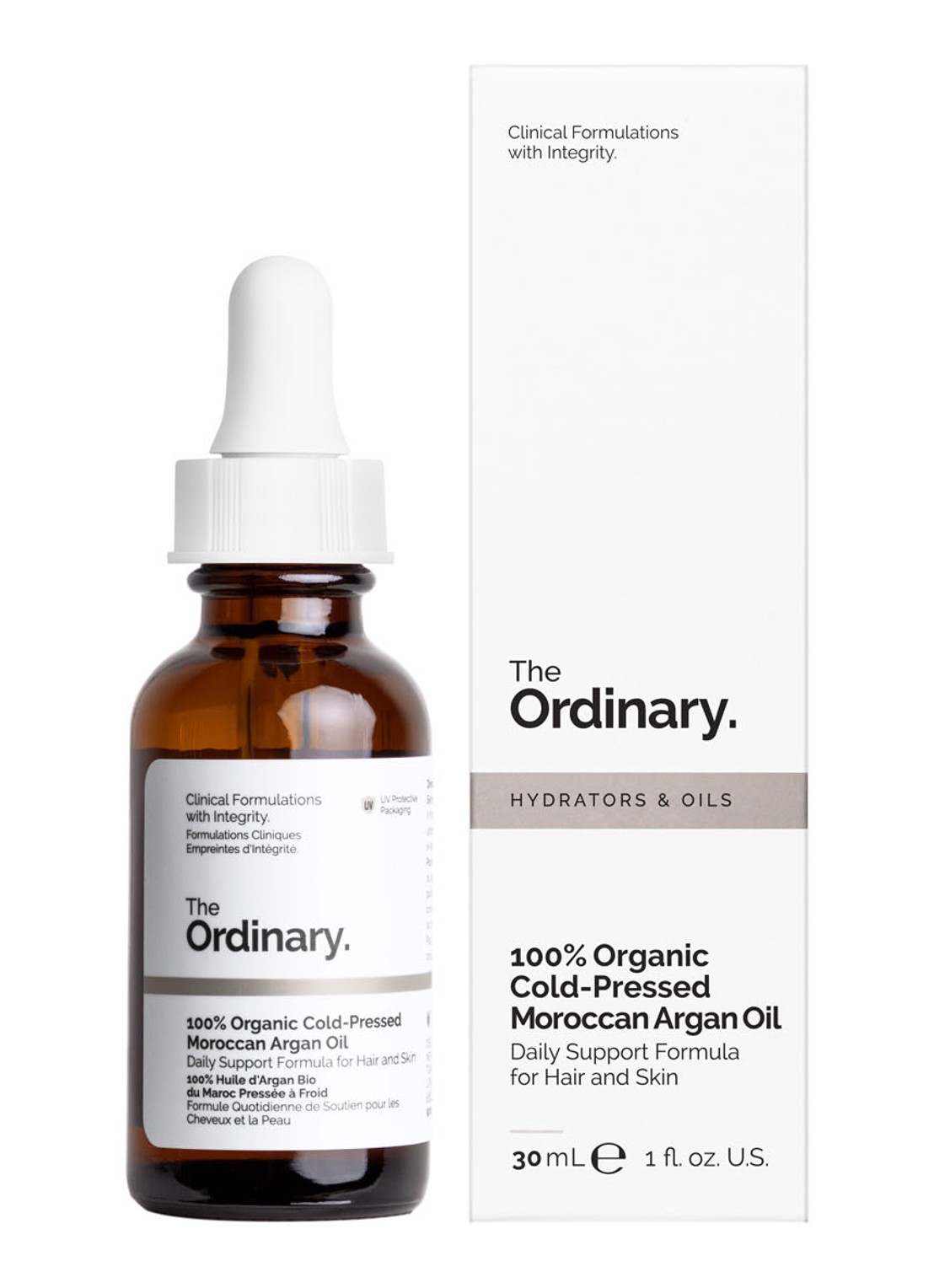 The Ordinary 100%  Cold-Pressed Moroccan Argan Oil - huid- en haar olie - voorkant 2 undefined