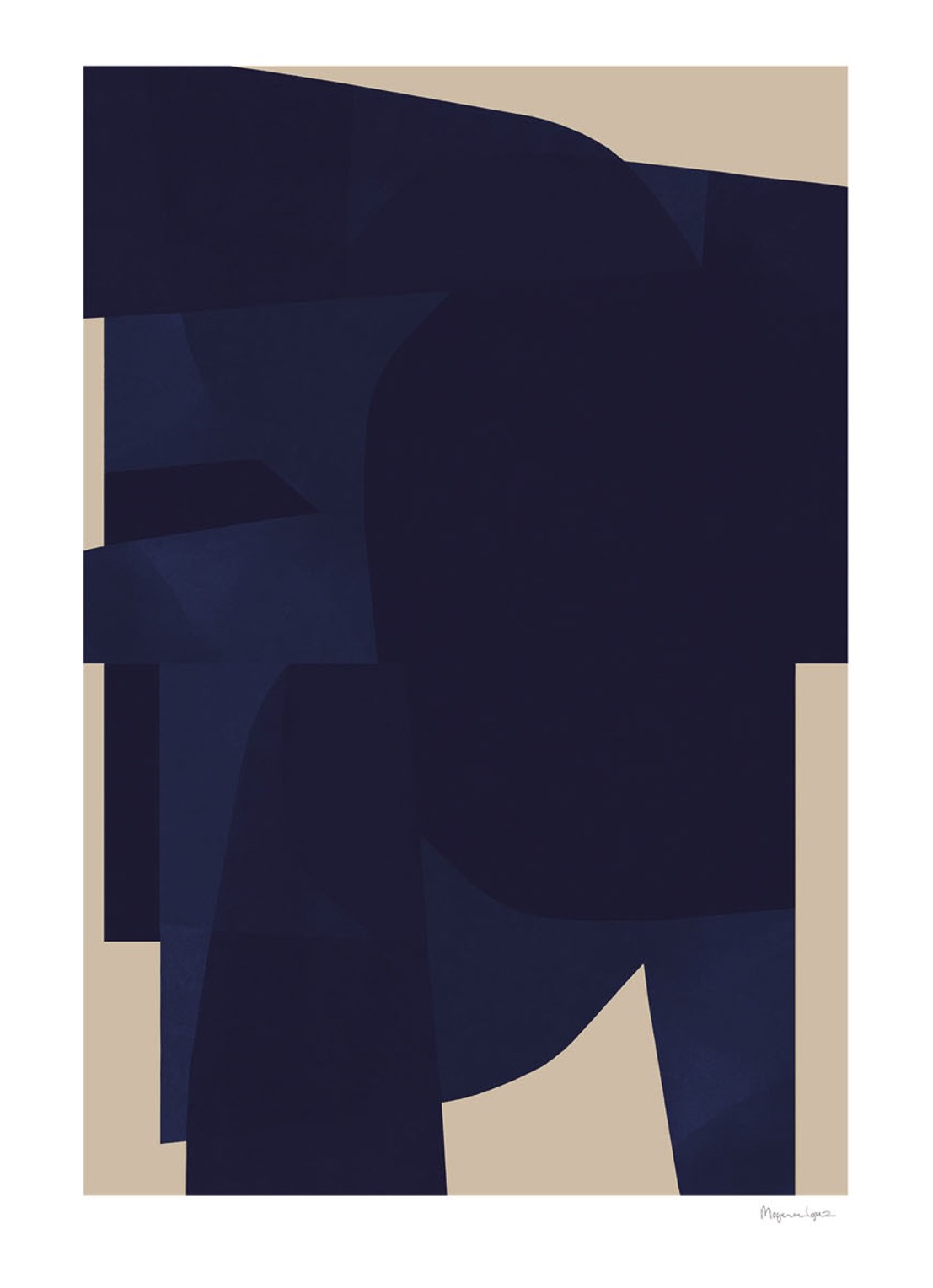 THE POSTER CLUB Blue, Berit Mogensen Lopez print - voorkant donkerblauw