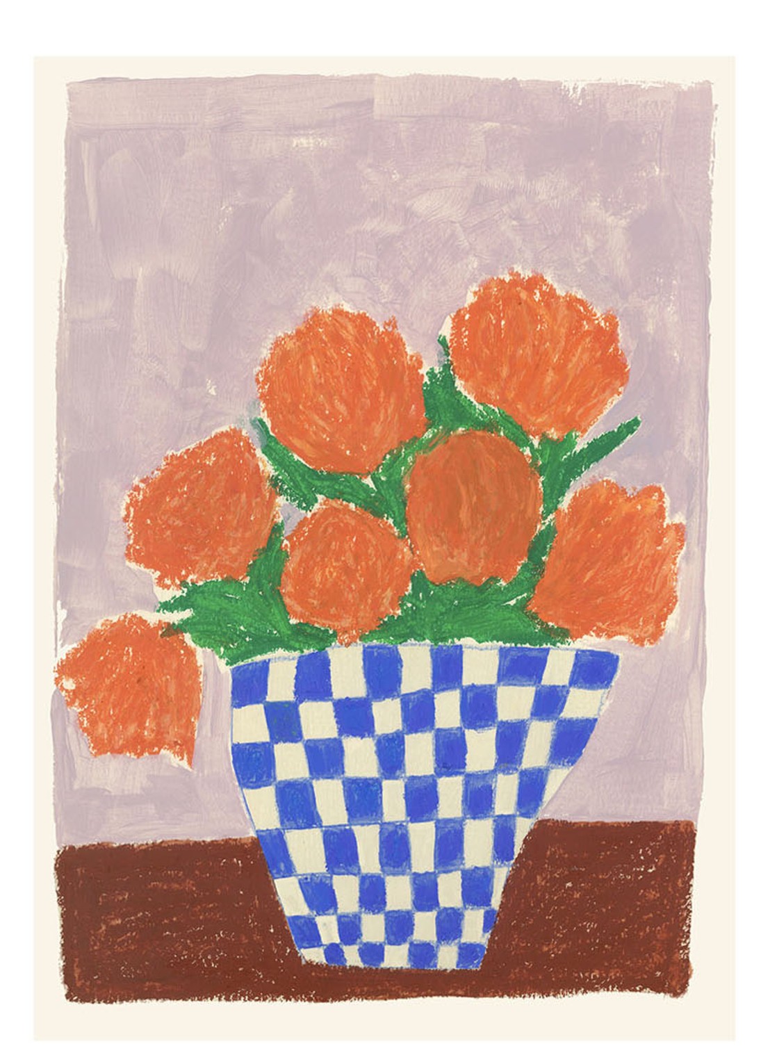THE POSTER CLUB Carla Llanos, Orange Flowers print - voorkant multicolor