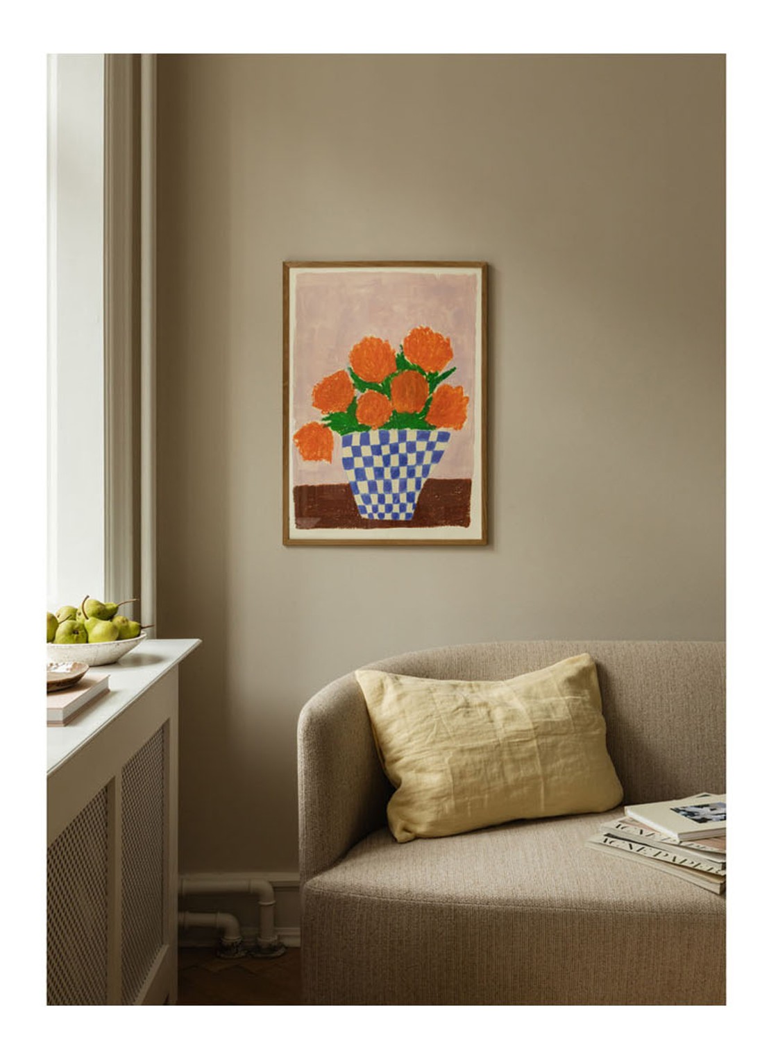 THE POSTER CLUB Carla Llanos, Orange Flowers print - voorkant 2 multicolor