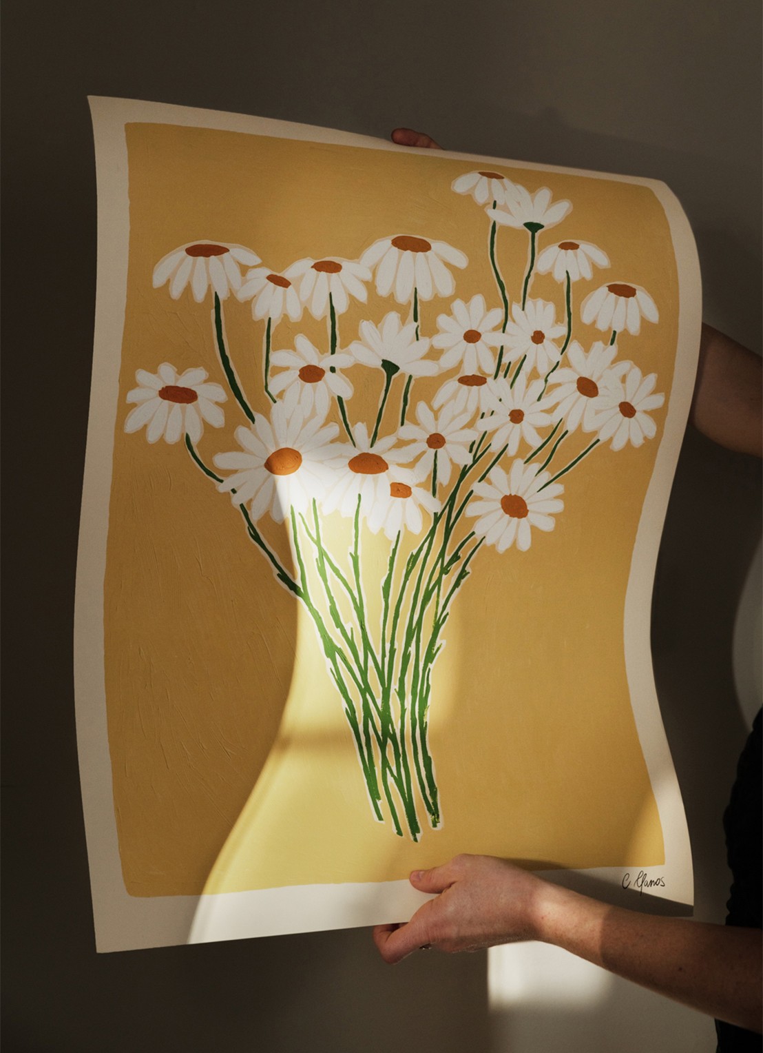 THE POSTER CLUB Daisies, Carla Llanos print - voorkant 2 geel