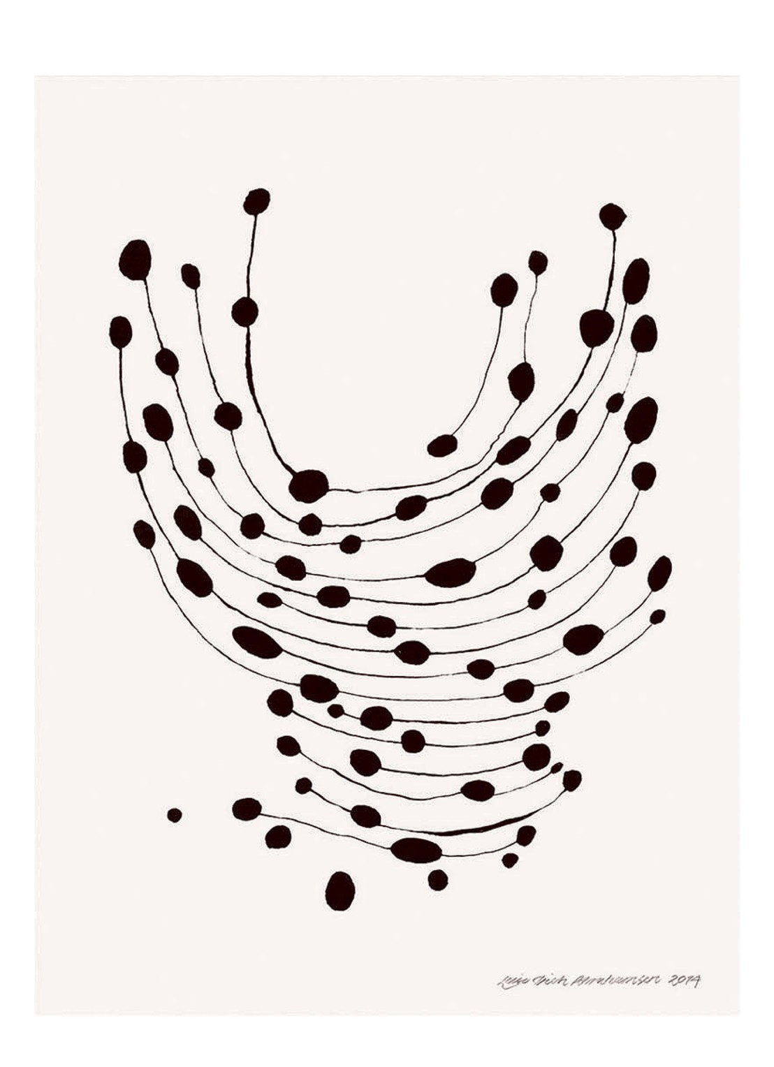 THE POSTER CLUB Dancing Dots, Leise Dich Abrahamsen print - voorkant gebroken wit