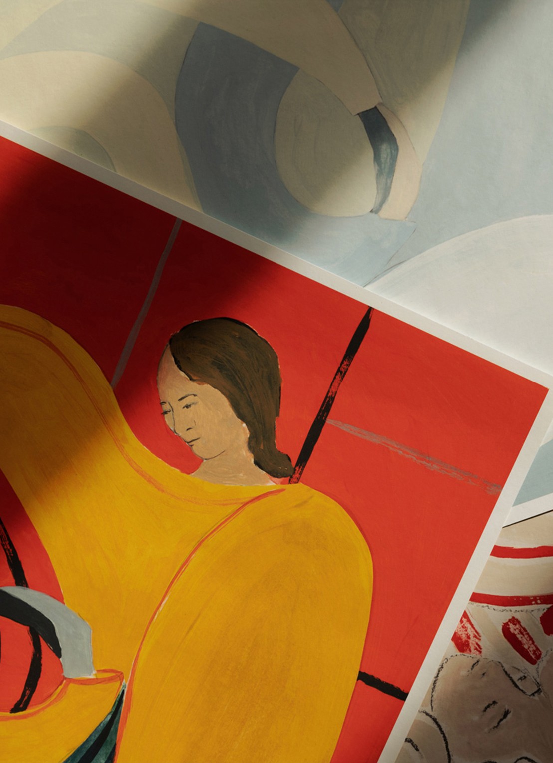 THE POSTER CLUB Hold You - Red, Sofia Lind print - detail 3 rood