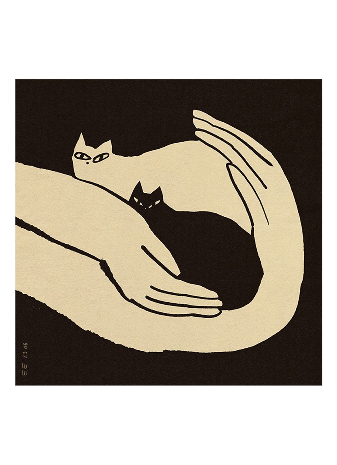THE POSTER CLUB Kittens, Enikő Katalin Eged print - voorkant 3 zwart