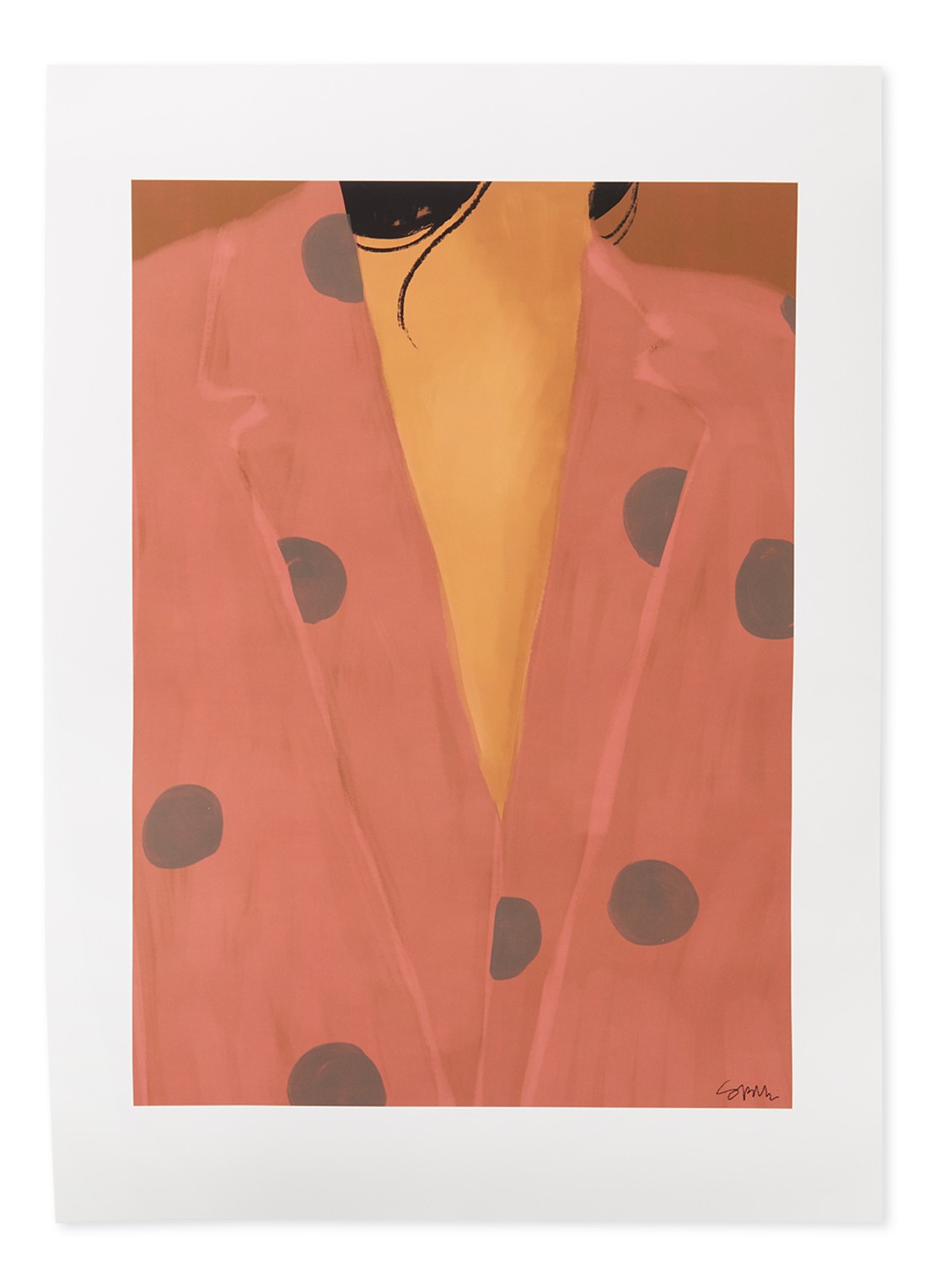 THE POSTER CLUB Maschinsky Dressed, Sandra Blomen print - voorkant steenrood