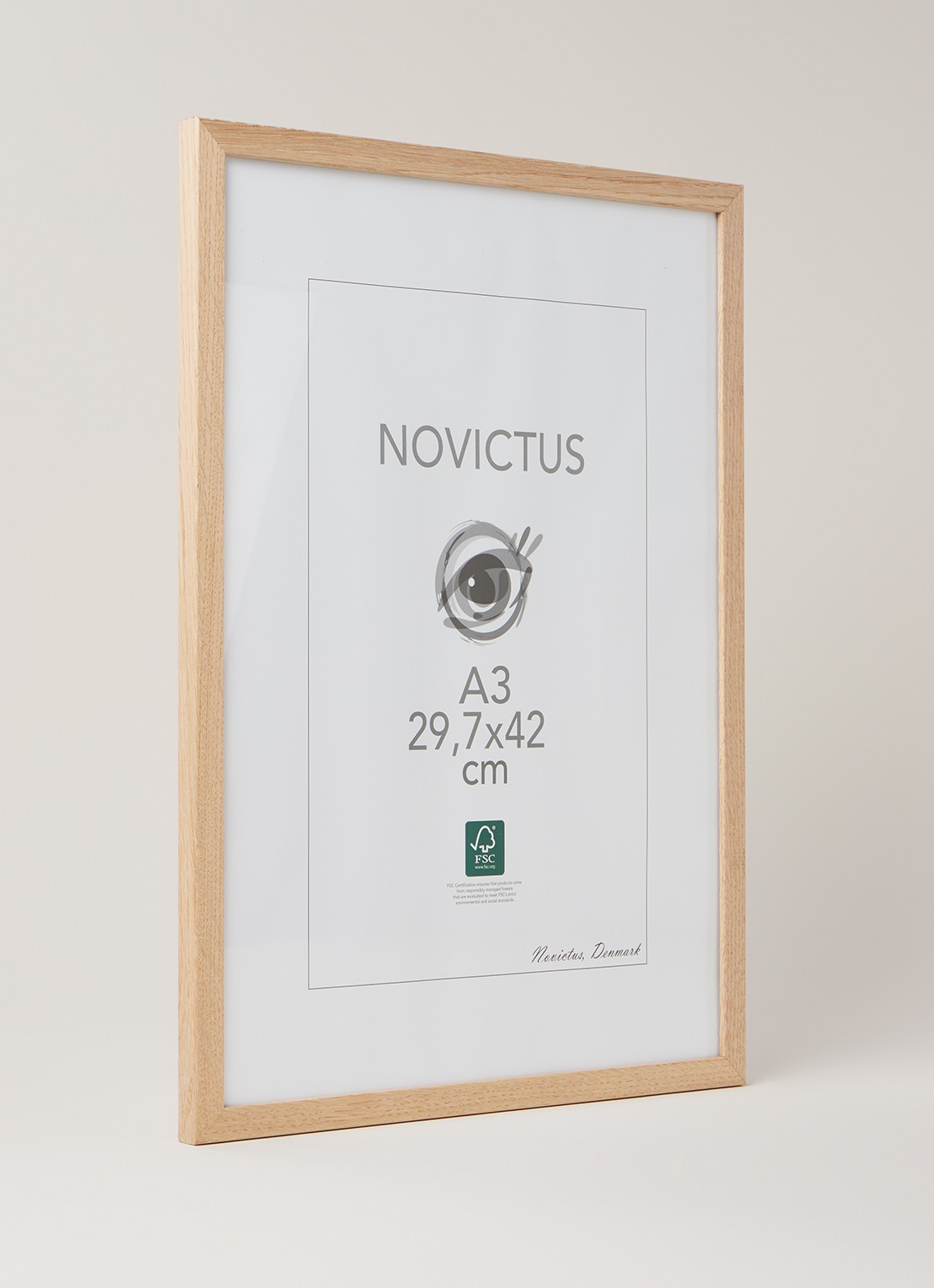 THE POSTER CLUB Oak fotolijst 29,7 cm  x 42 cm (A3) - voorkant 2 donkerbeige