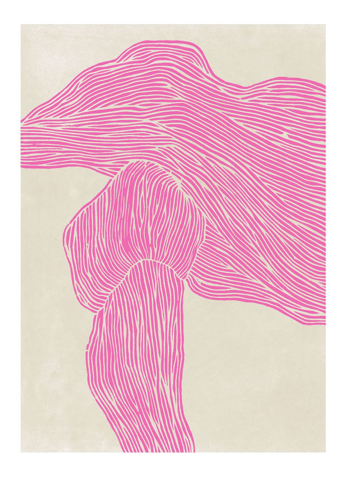 THE POSTER CLUB Rebecca Hein, The Line - Pink print - voorkant roze