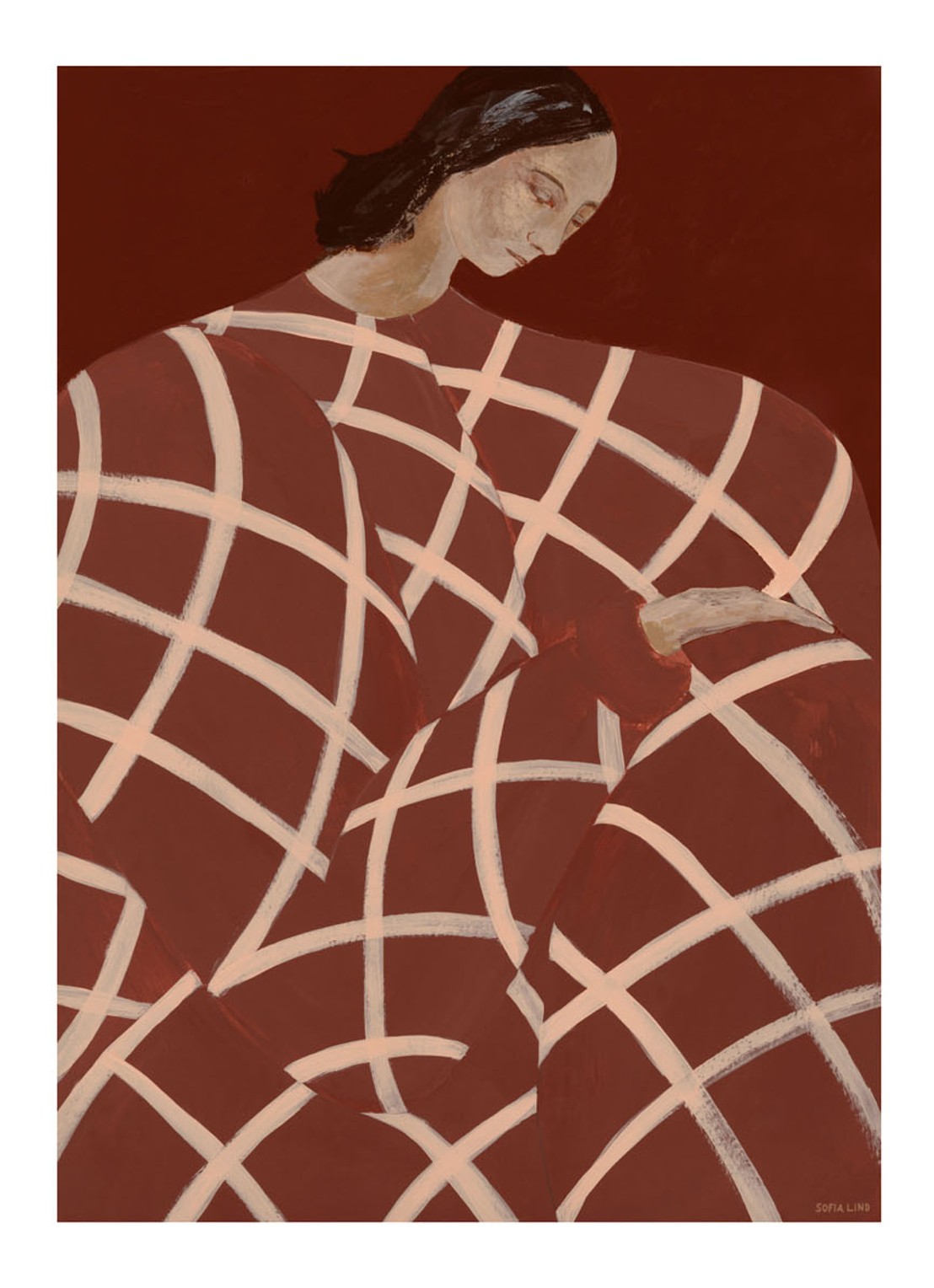 THE POSTER CLUB Waiting At Art Et Metiers, Sofia Lind print - voorkant zwart