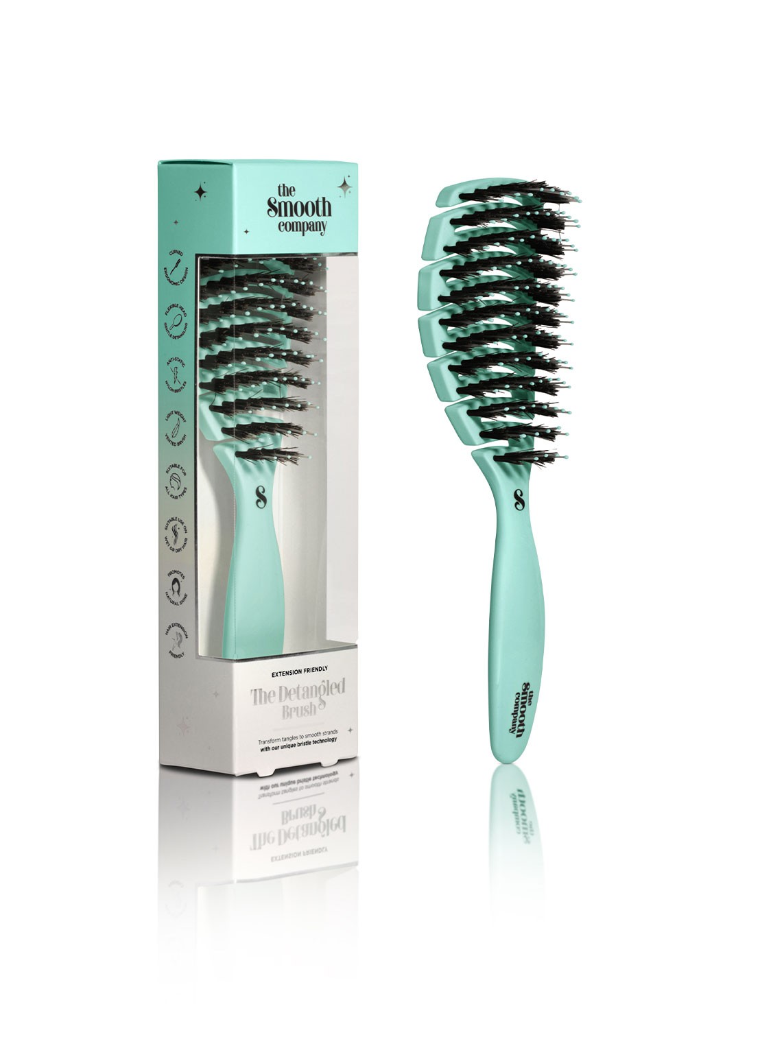 The Smooth Company The Detangled™ Brush - haarborstel - voorkant 2 donkerblauw