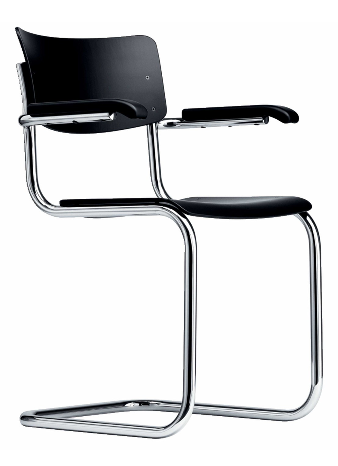 Thonet S43 eetkamerstoel 44 x 82 cm - voorkant zwart