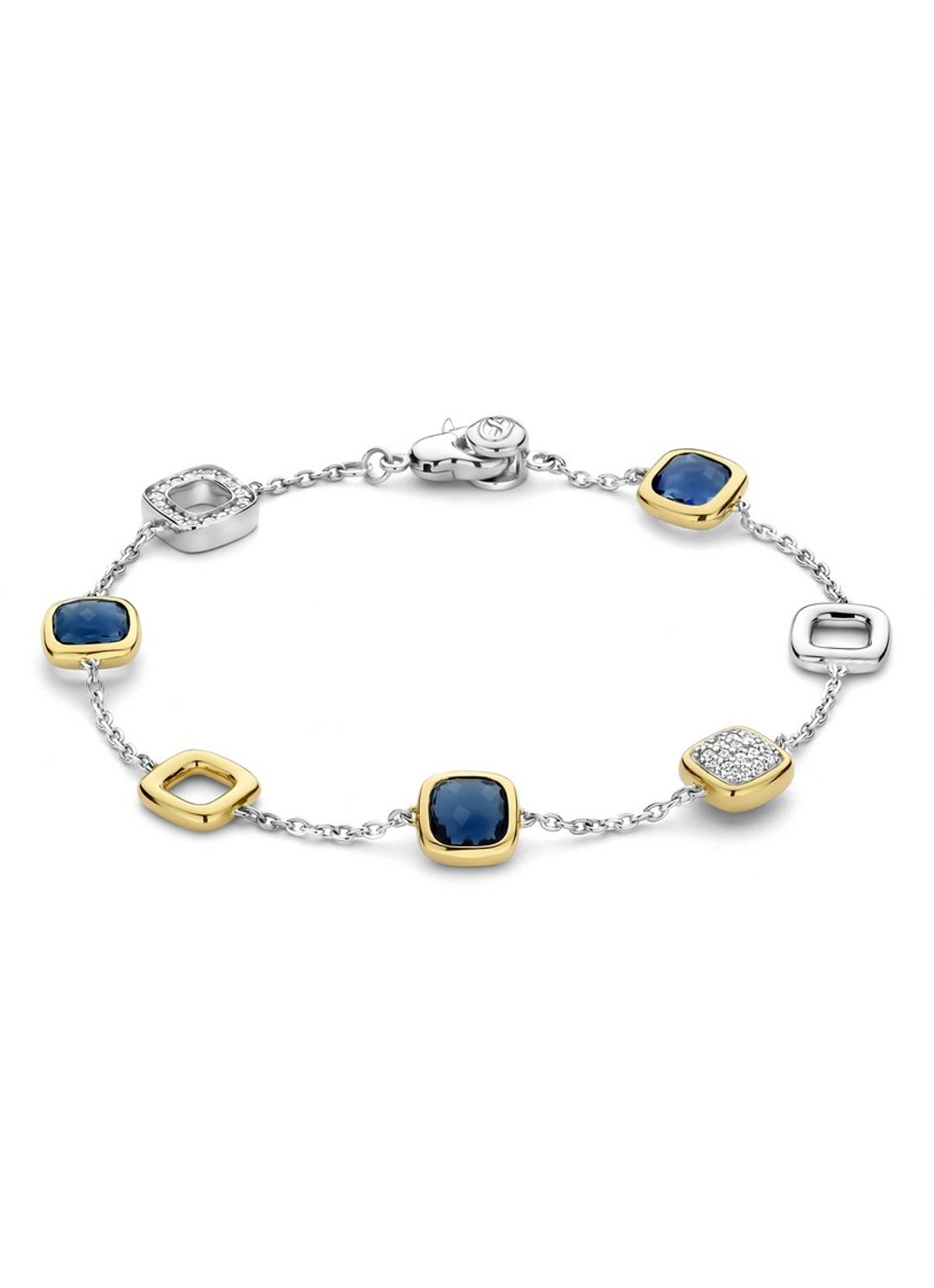 TI SENTO - Milano Armband verguld 23080DB - voorkant zilver