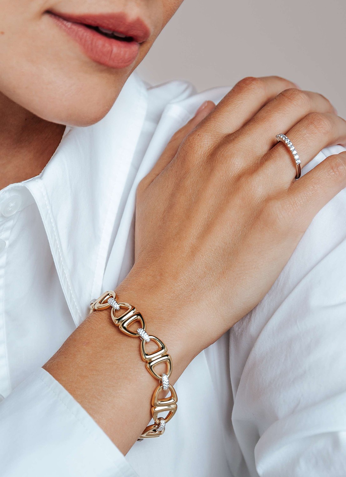TI SENTO - Milano Armband verguld 23087ZY - voorkant goud