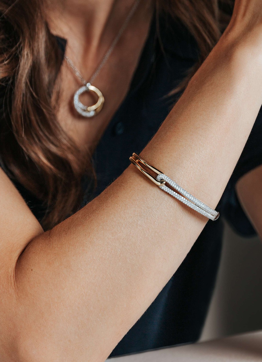 TI SENTO - Milano Bangle 23085ZY - voorkant 2 goud