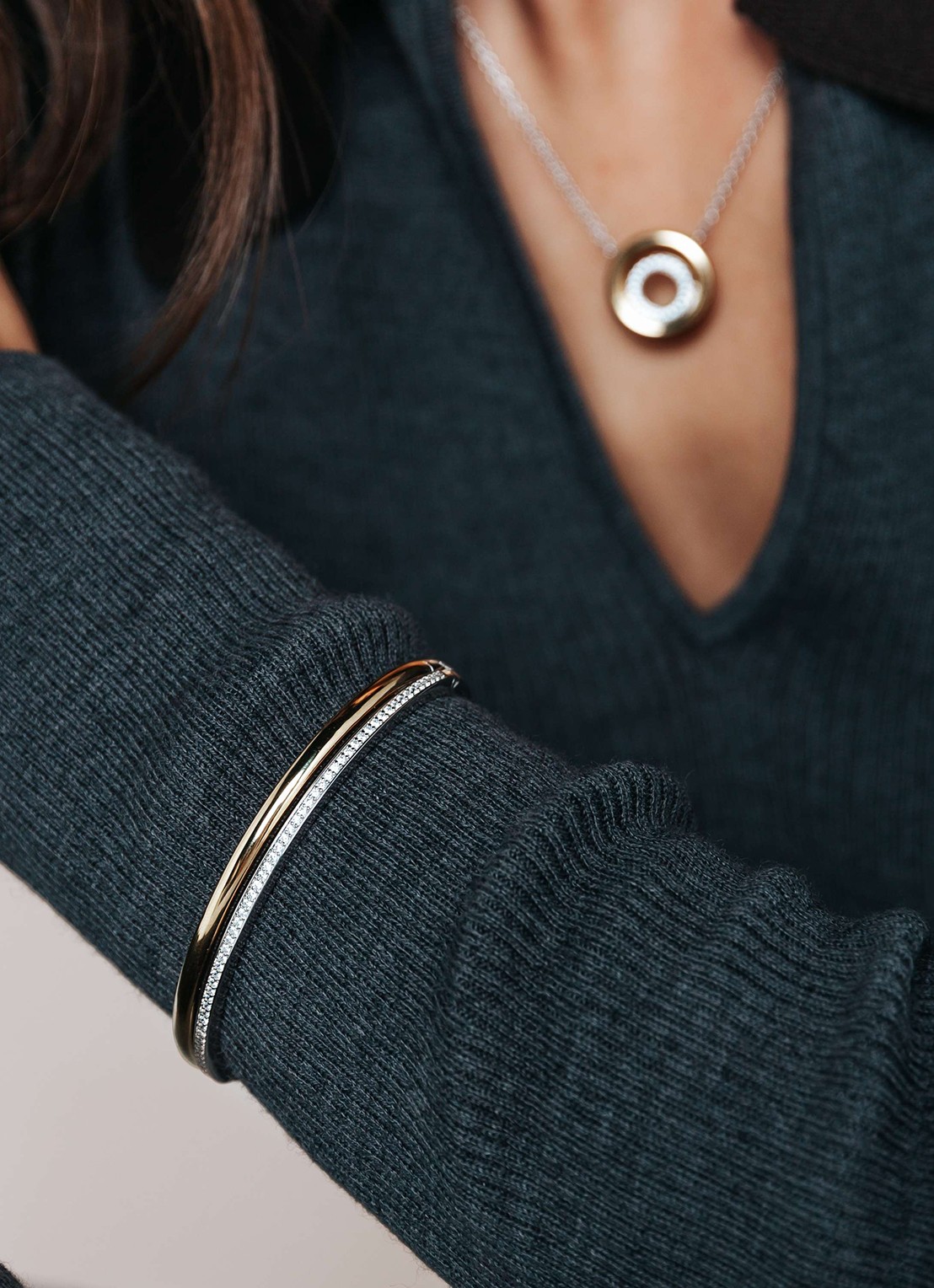 TI SENTO - Milano Bangle 23086ZY - voorkant 2 goud