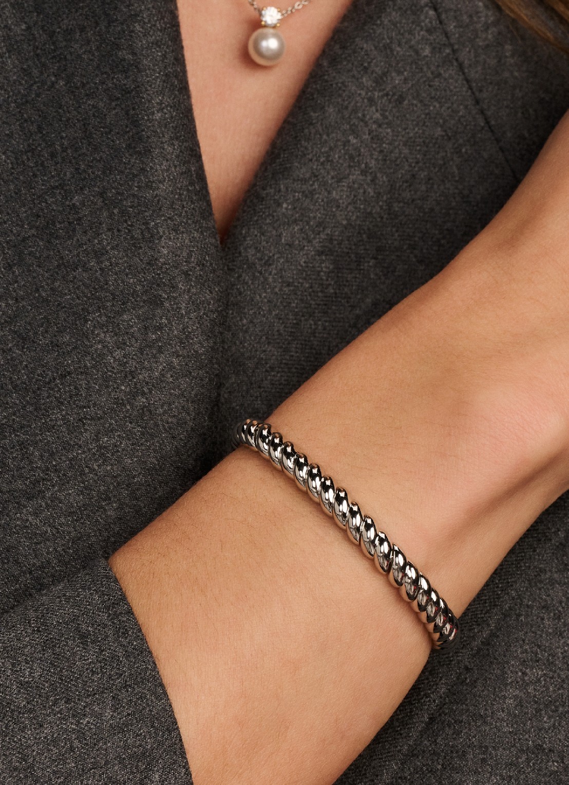 TI SENTO - Milano Bangle 23095SI - voorkant 5 zilver