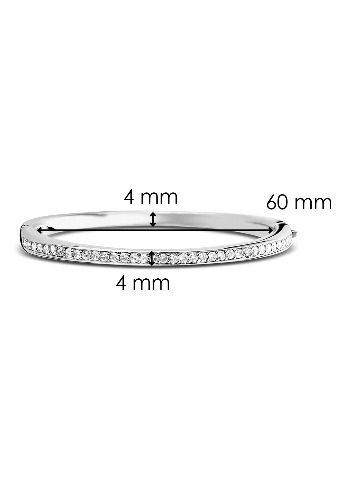 TI SENTO - Milano Bangle van zilver met zirkonia 2298ZI - detail 3 zilver