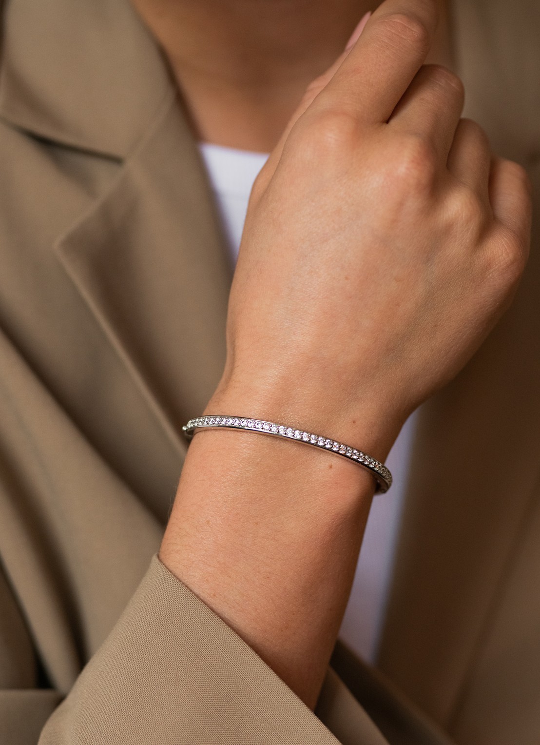 TI SENTO - Milano Bangle van zilver met zirkonia 2298ZI - voorkant 6 zilver