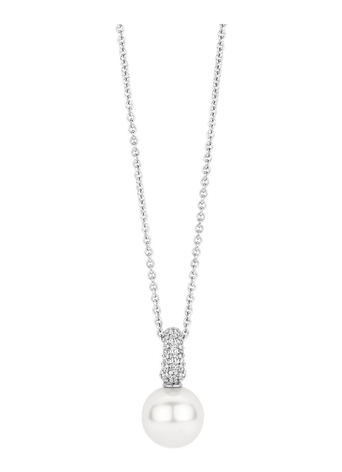TI SENTO - Milano Hanger met parel 6834PW - voorkant zilver
