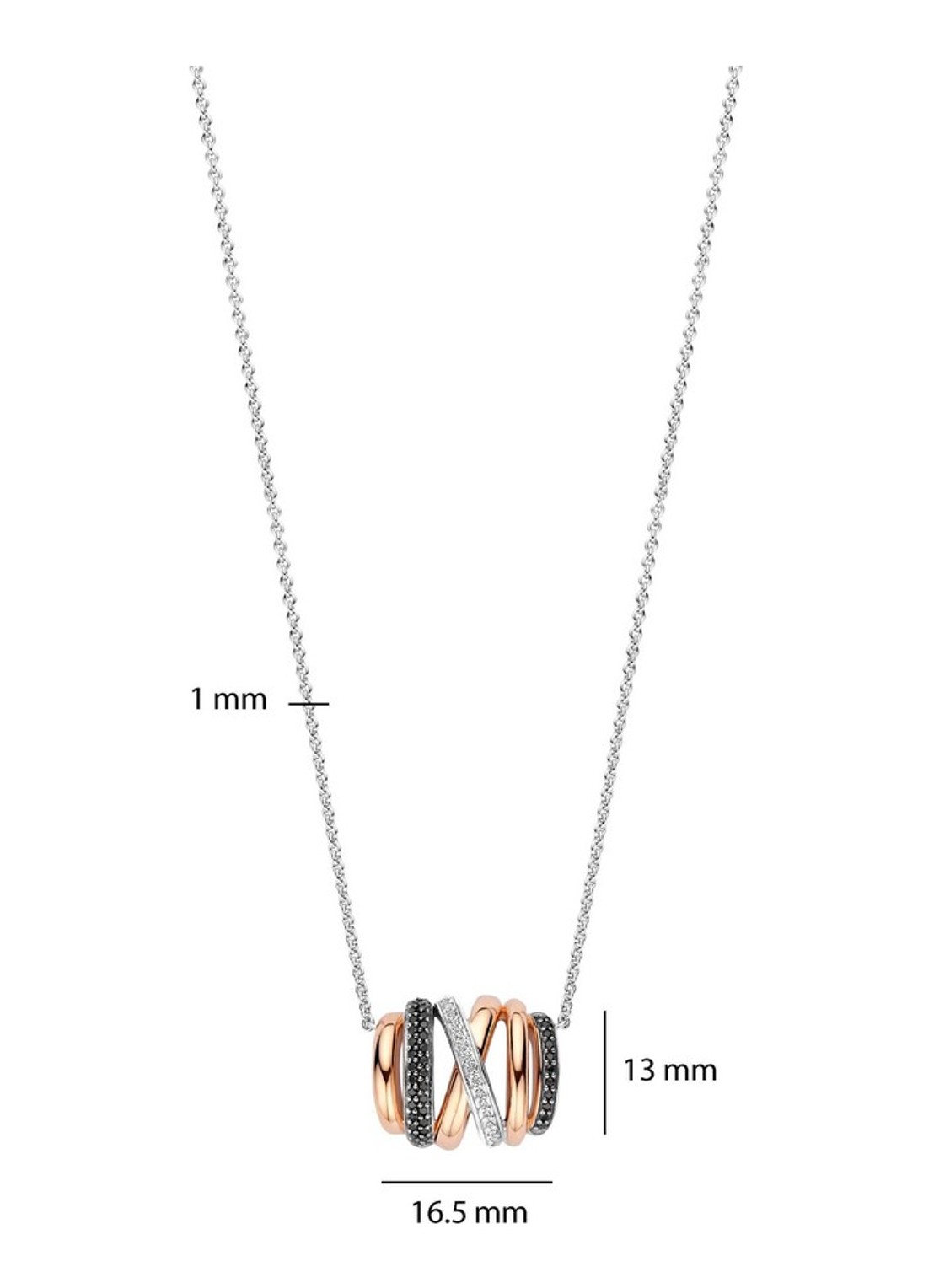 TI SENTO - Milano Ketting 34116BR - detail 5 zilver