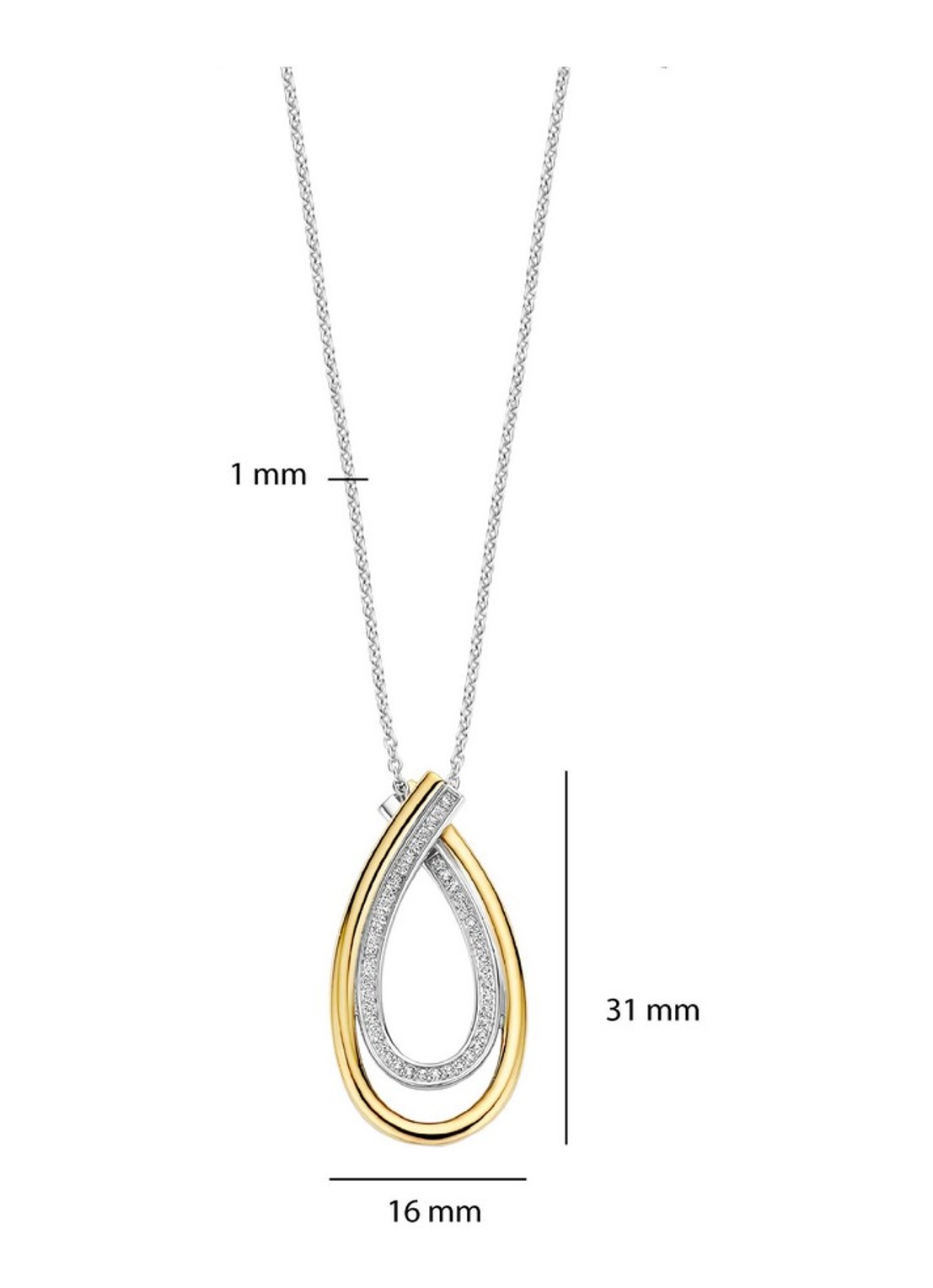 TI SENTO - Milano Ketting 34121ZY - detail 3 goud