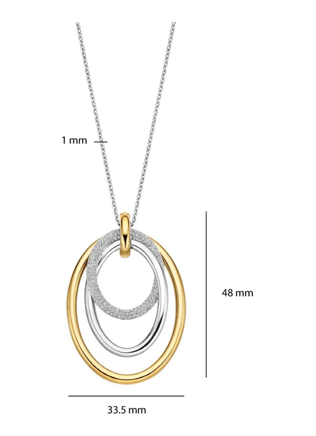 TI SENTO - Milano Ketting 34127ZY - detail 5 goud