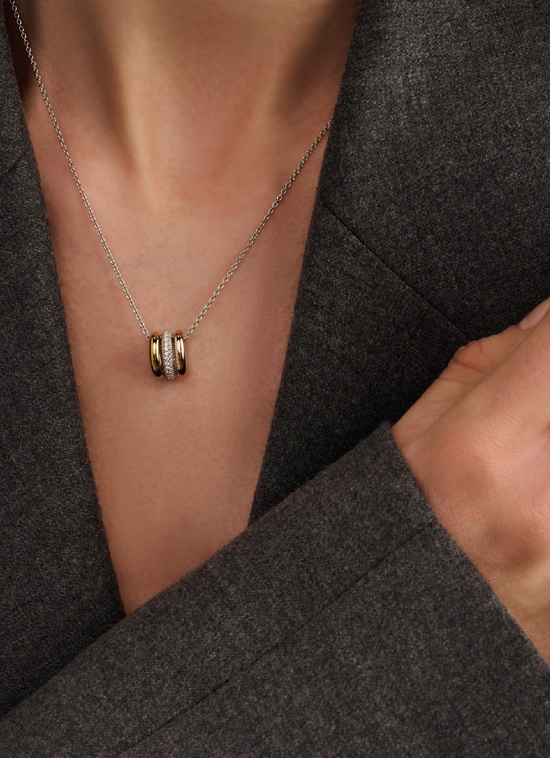 TI SENTO - Milano Ketting 34128TZ - voorkant 2 zilver