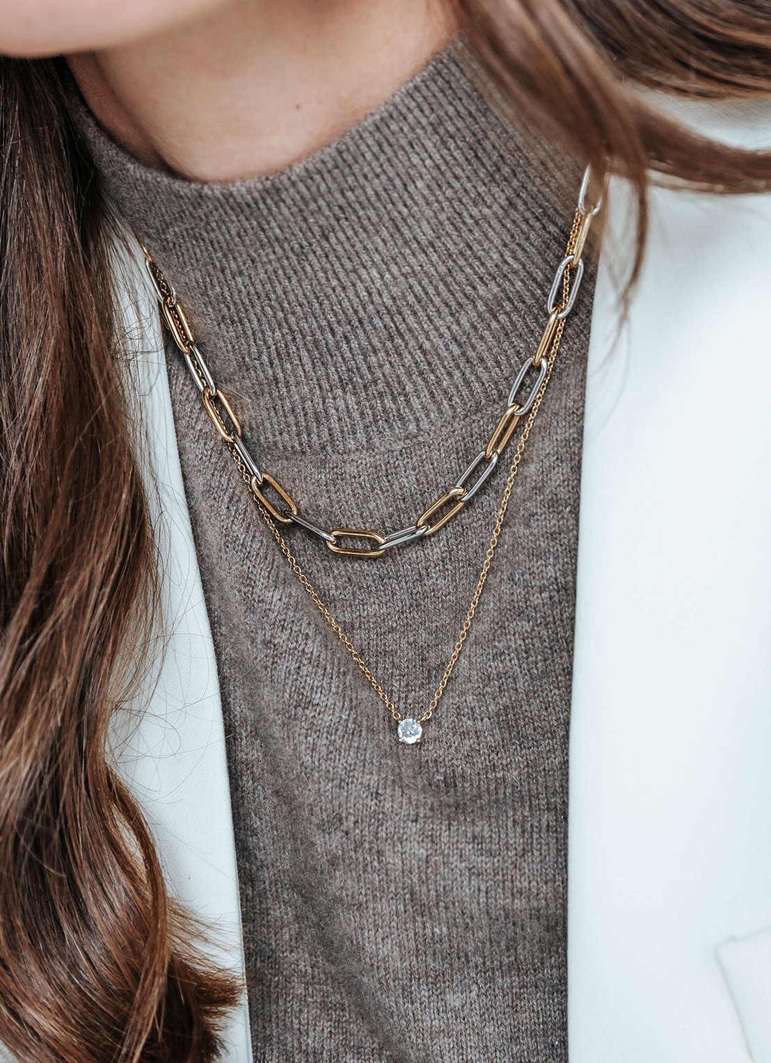 TI SENTO - Milano Ketting 3947BI - voorkant 2 zilver