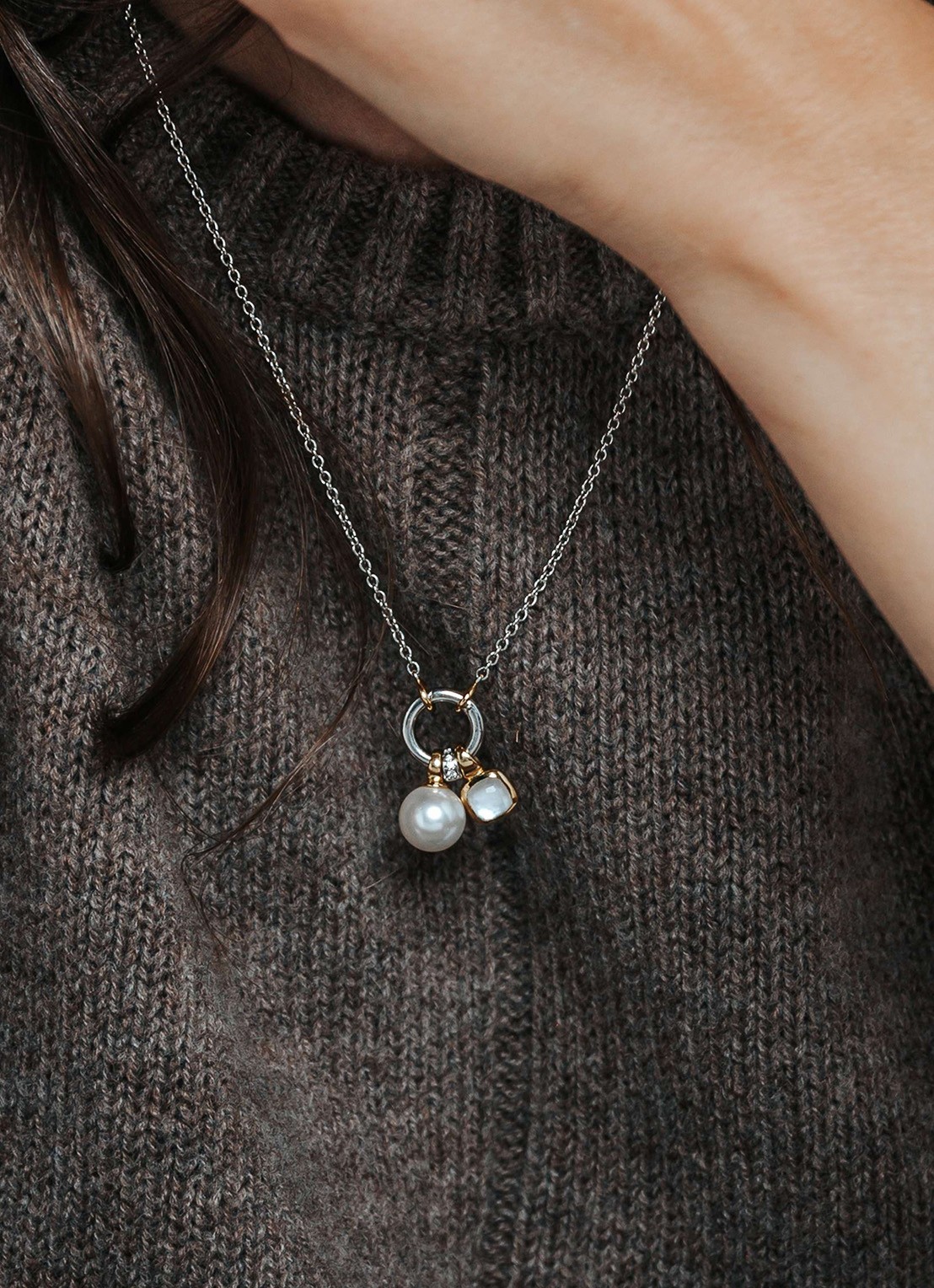 TI SENTO - Milano Ketting met hanger 34114YP - voorkant 2 zilver
