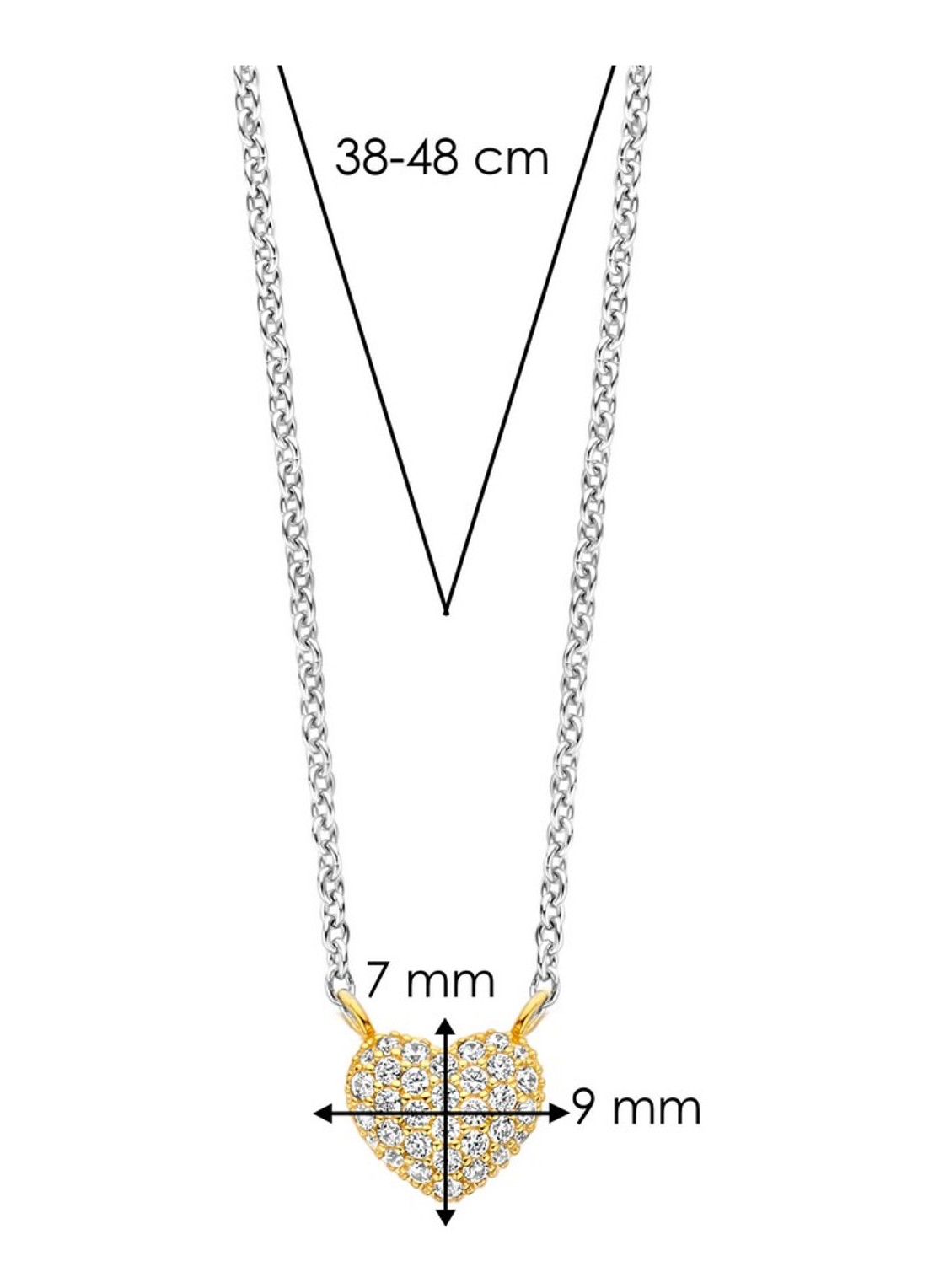 TI SENTO - Milano Ketting met hanger 3899ZY - detail zilver