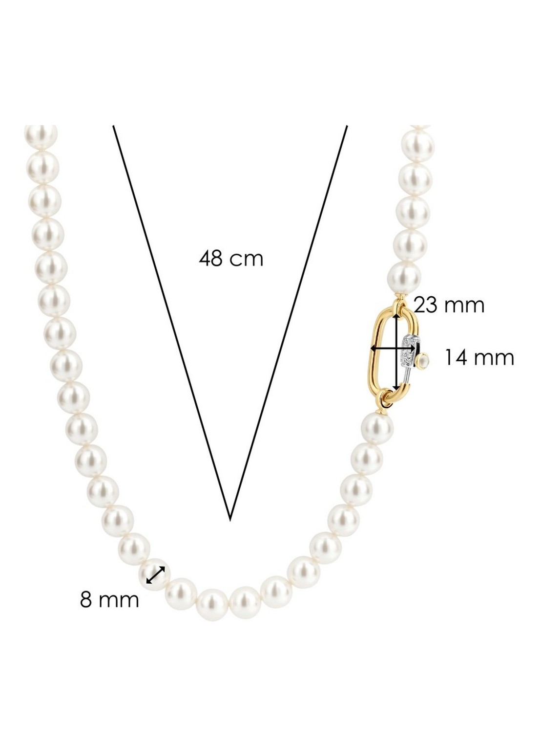 TI SENTO - Milano Ketting met kleursteen 3967PW - detail 5 parelmoer