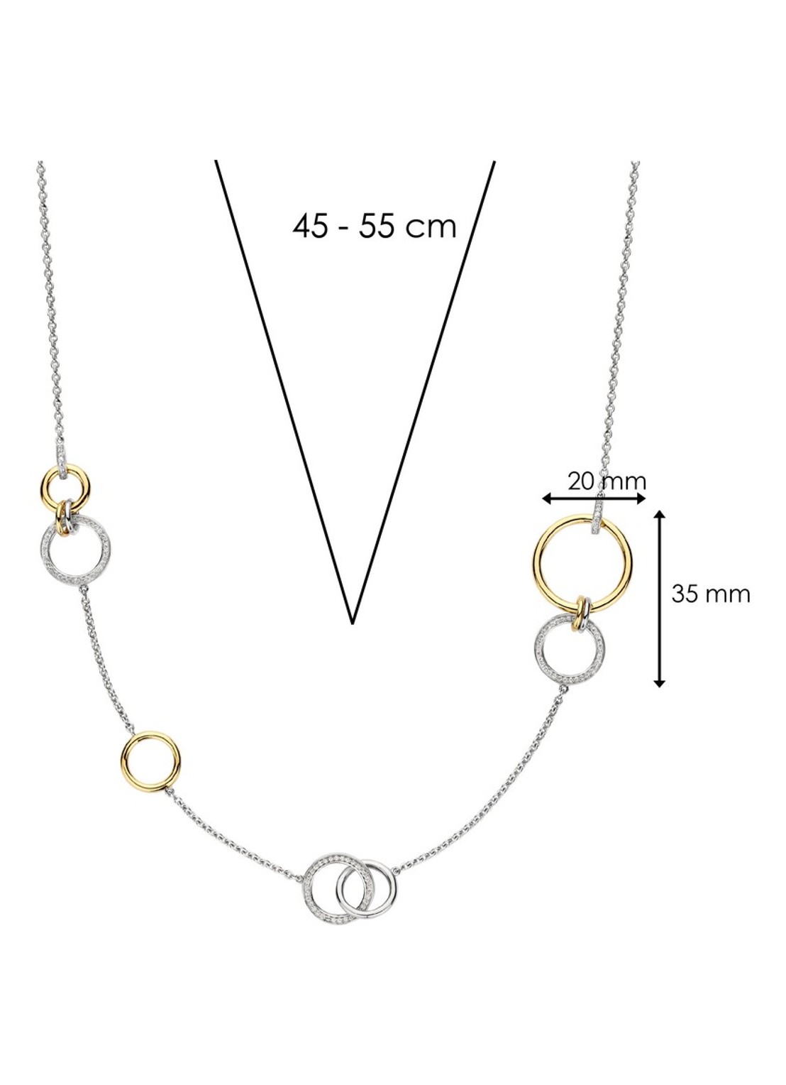 TI SENTO - Milano Ketting van zilver 34099ZY - detail 4 zilver
