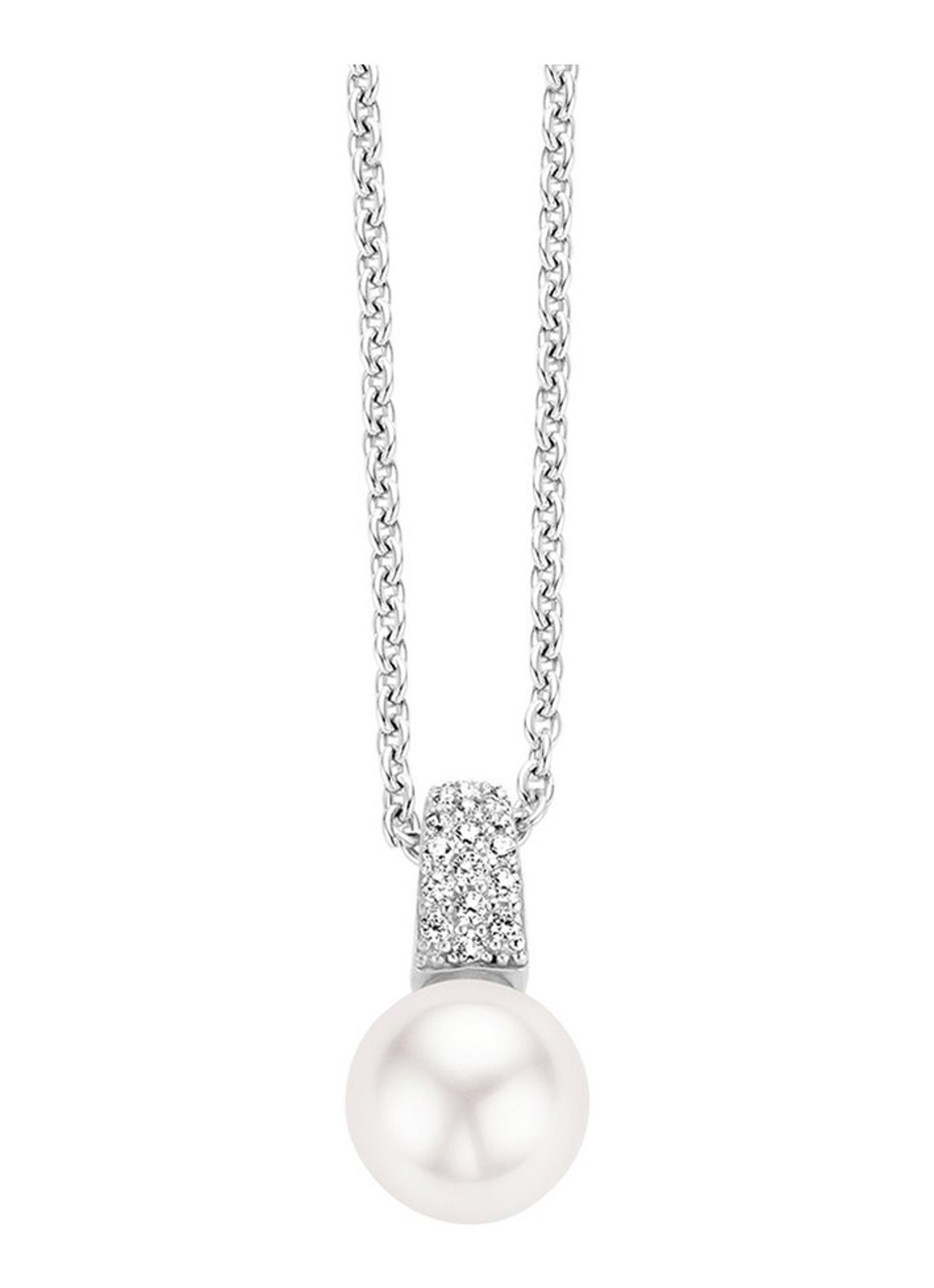 TI SENTO - Milano Ketting van zilver met zirkonia 3877PW - voorkant zilver