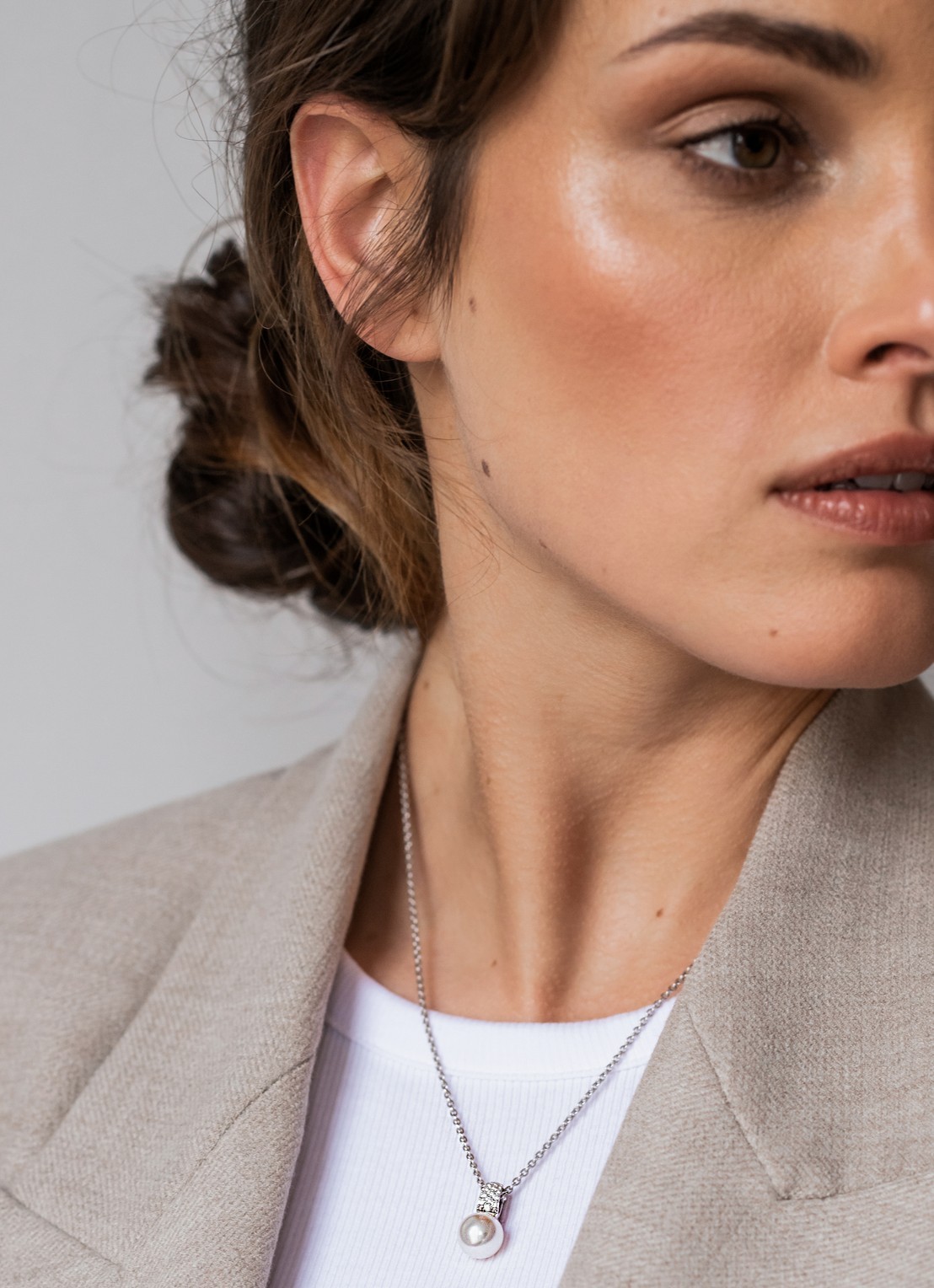 TI SENTO - Milano Ketting van zilver met zirkonia 3877PW - voorkant 2 zilver