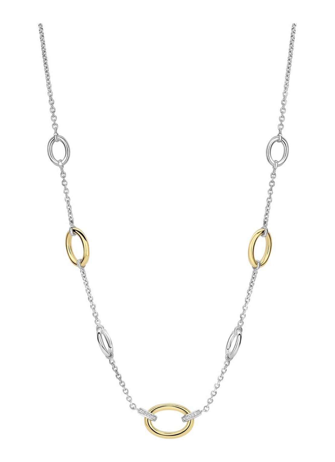 TI SENTO - Milano Ketting verguld 34093ZY - voorkant zilver
