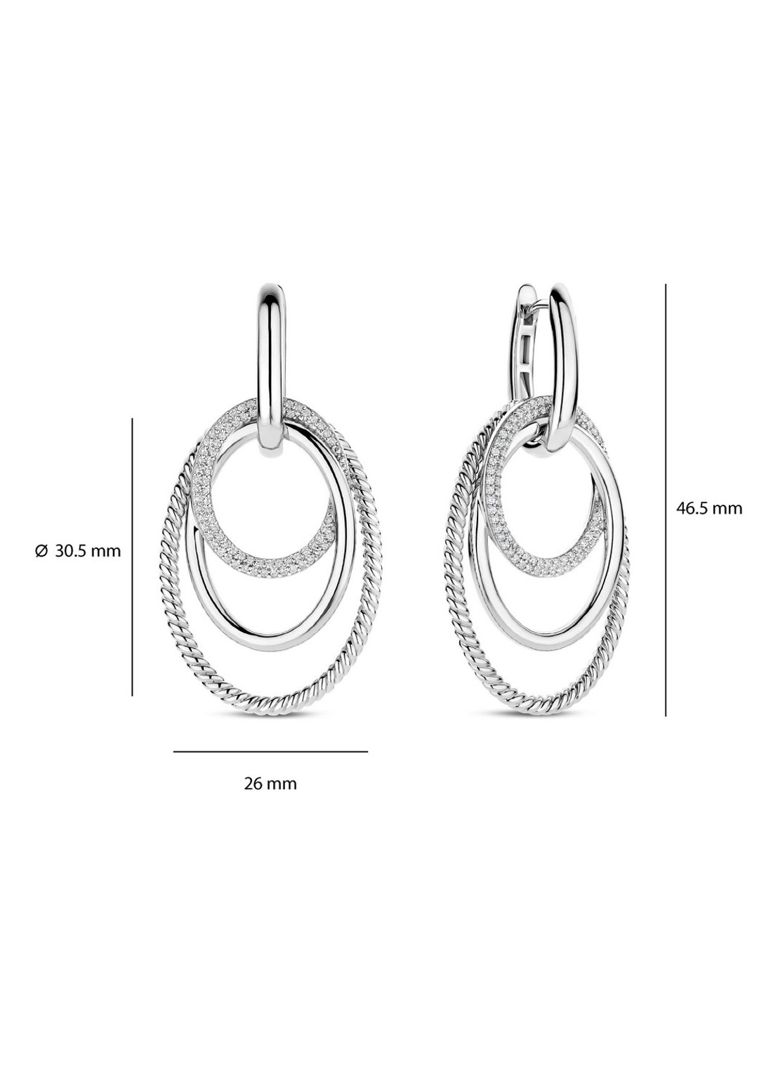TI SENTO - Milano Oorhangers 78067ZI - detail 2 zilver