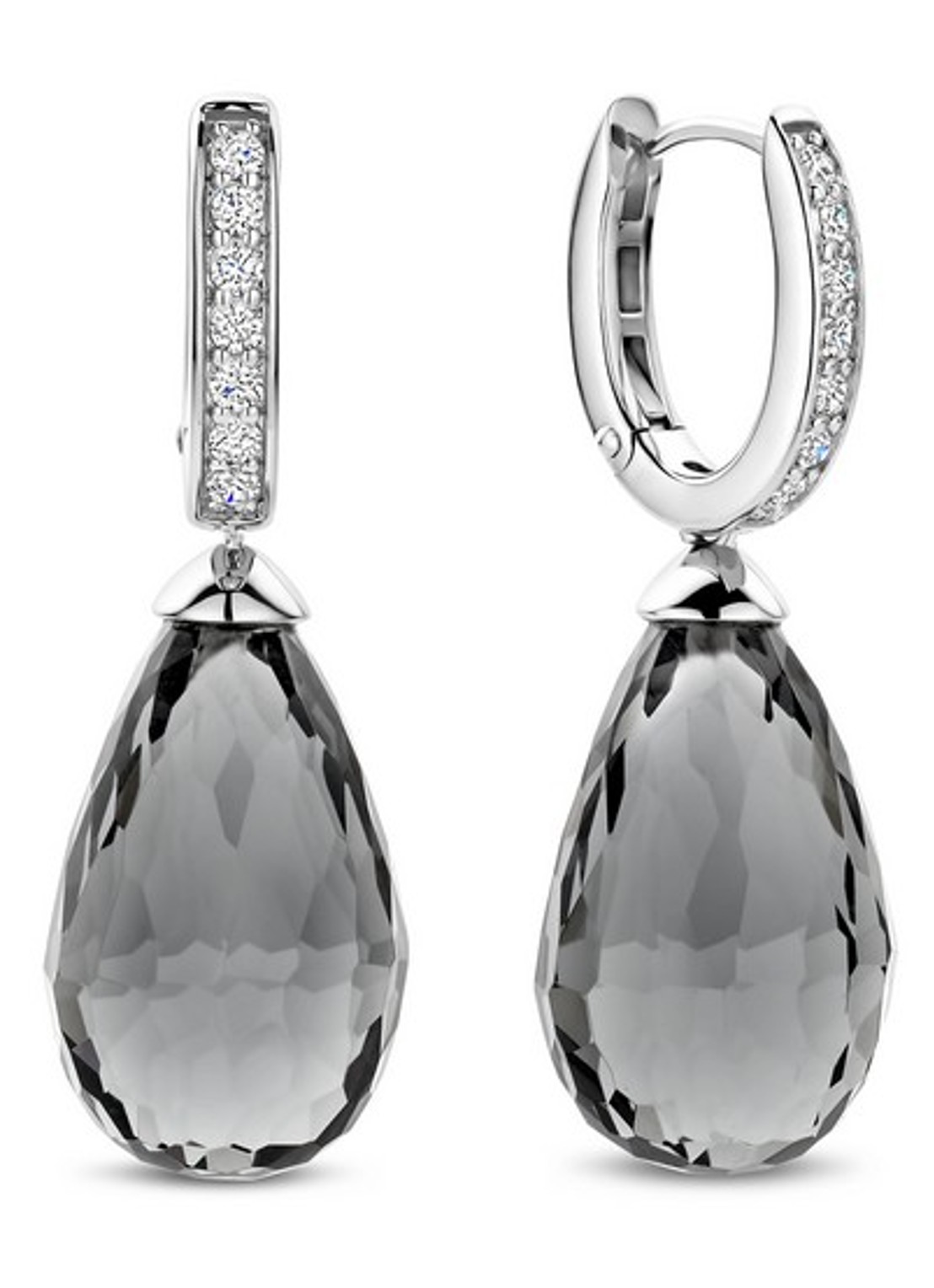 TI SENTO - Milano Oorringen met hanger 78038GG - voorkant zilver