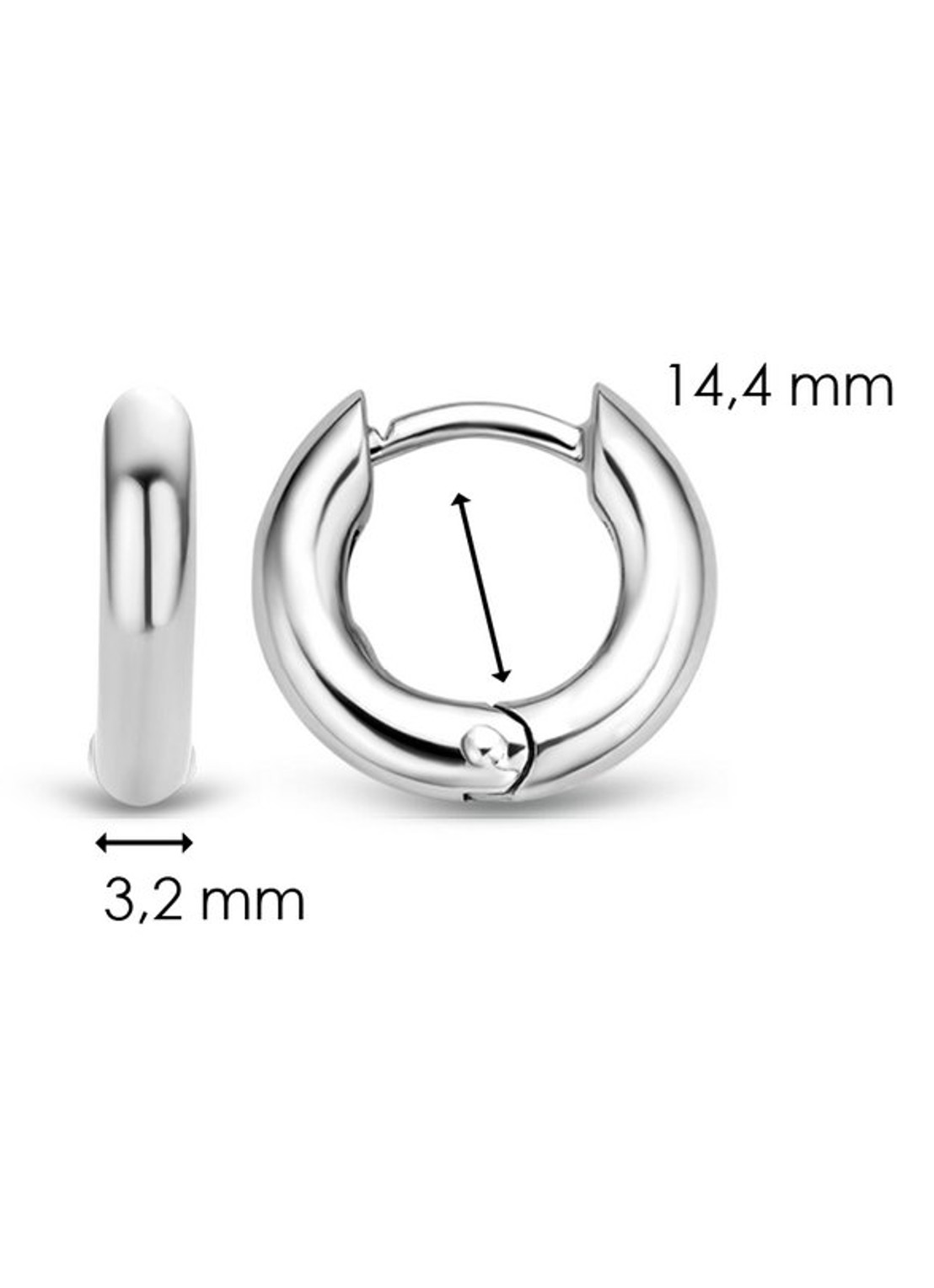 TI SENTO - Milano Oorringen van zilver 7210SI - detail 4 zilver