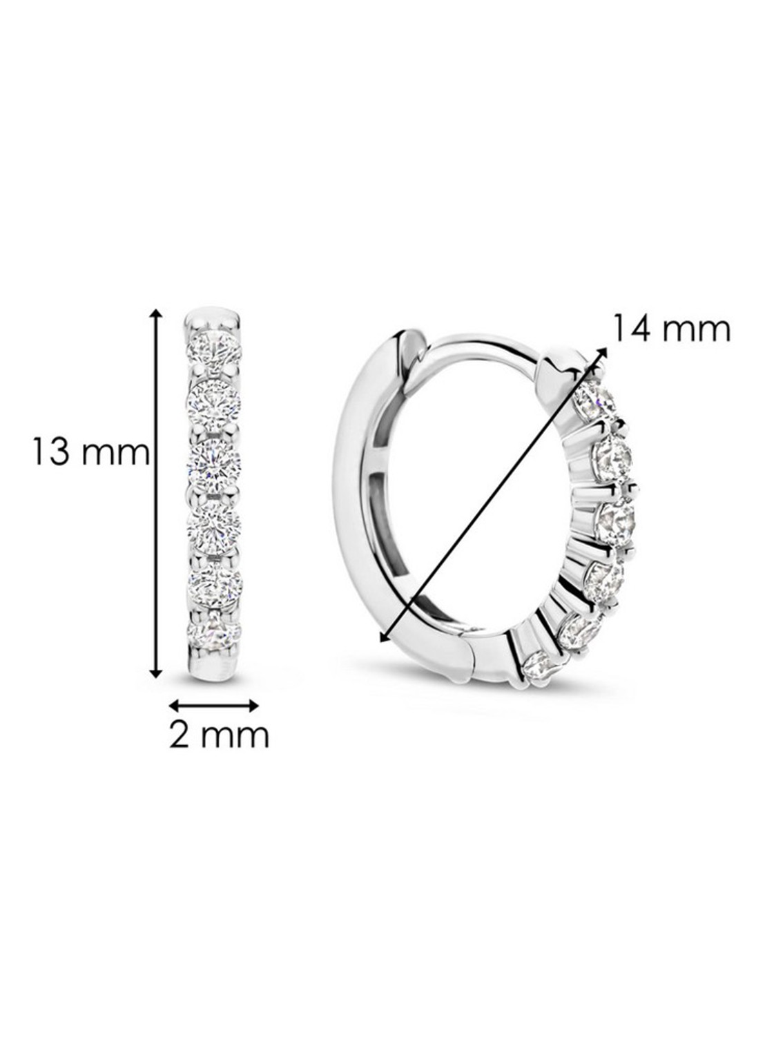 TI SENTO - Milano Oorringen van zilver 7957ZI - detail 2 zilver