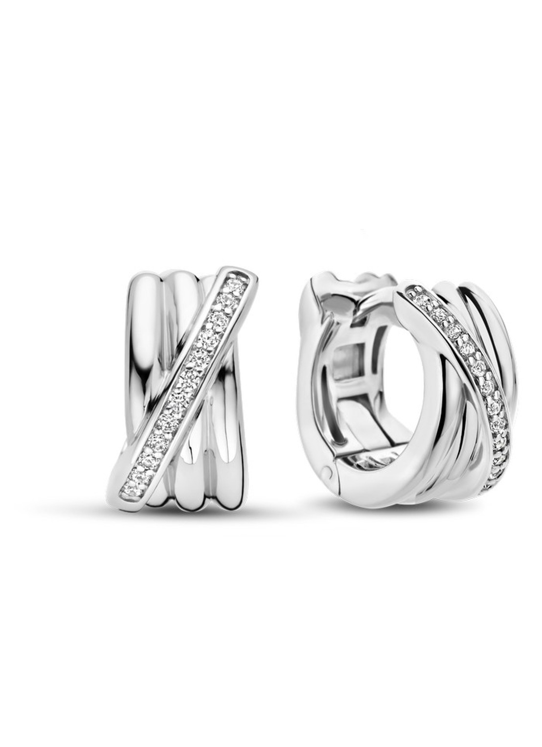 TI SENTO - Milano Oorringen van zilver 7960ZI - voorkant 2 zilver