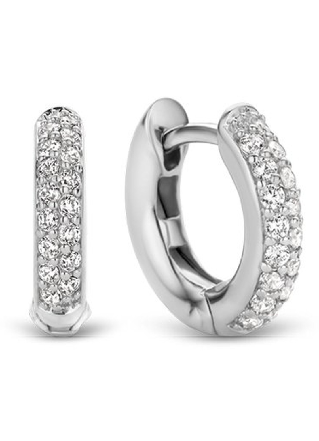TI SENTO - Milano Oorringen van zilver met zirkonia 7210ZI - voorkant zilver