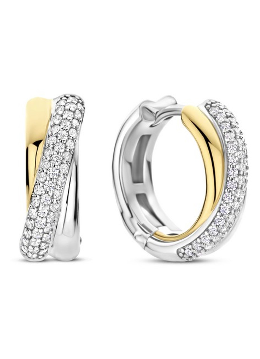 TI SENTO - Milano  Oorringen verguld 78012ZY - voorkant 4 zilver