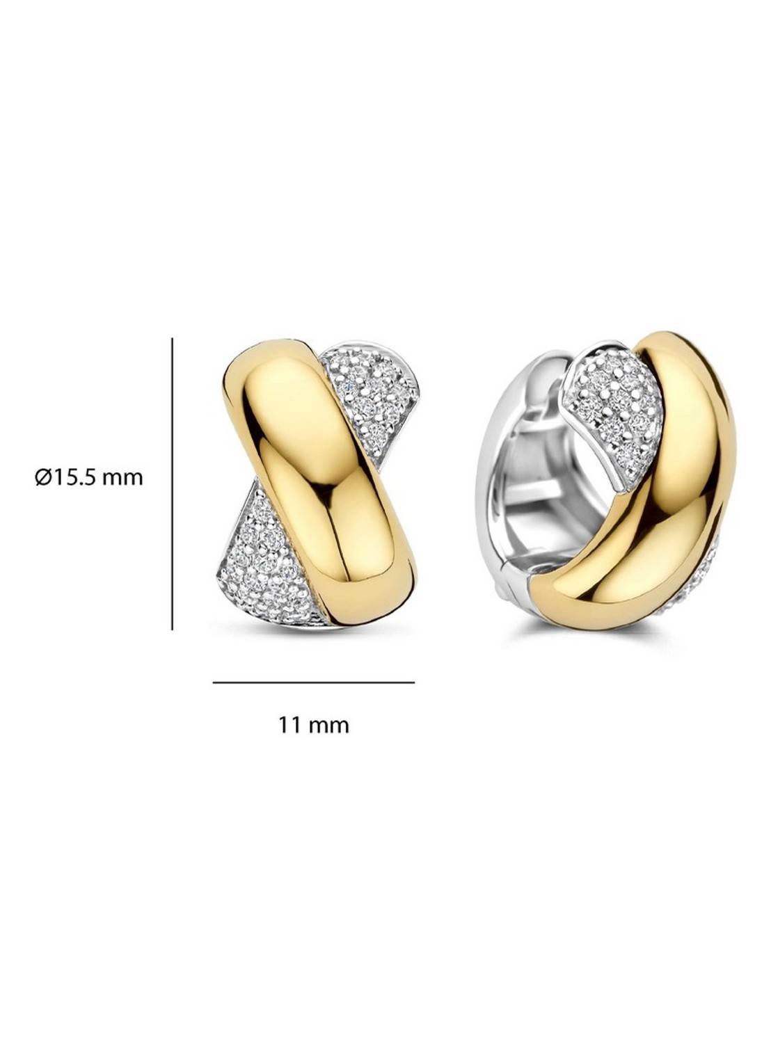 TI SENTO - Milano Oorringen verguld 78047ZY - detail 2 goud