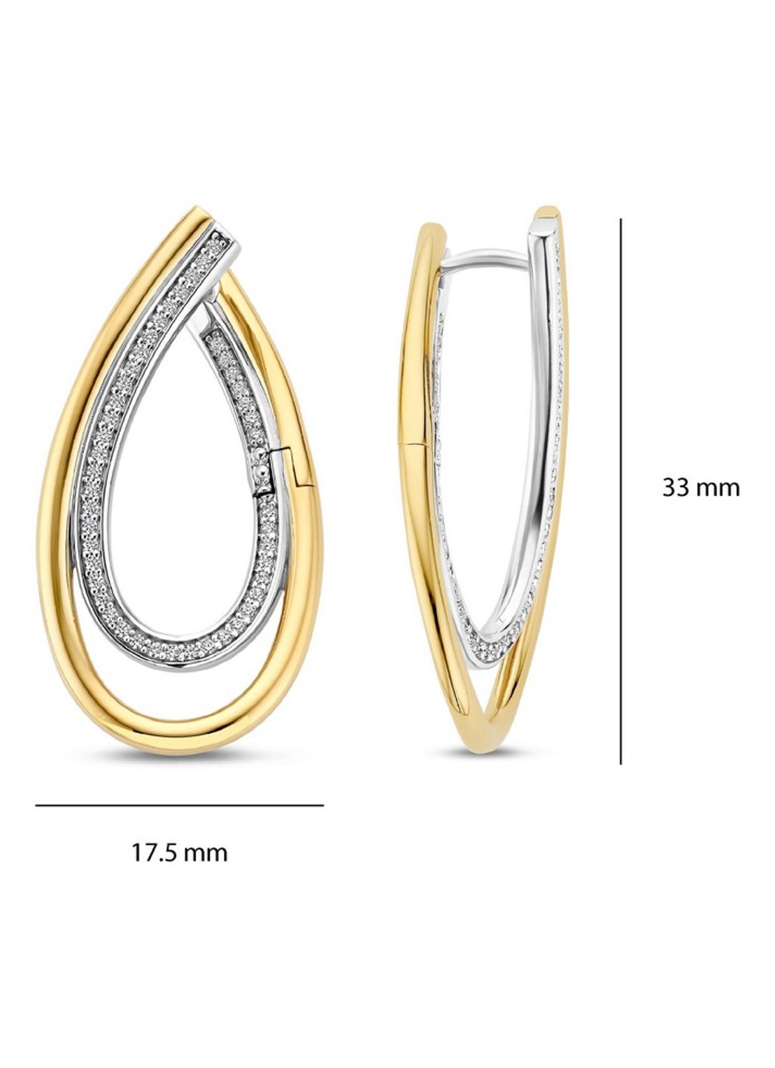TI SENTO - Milano Oorringen verguld 78051ZY - detail 2 goud