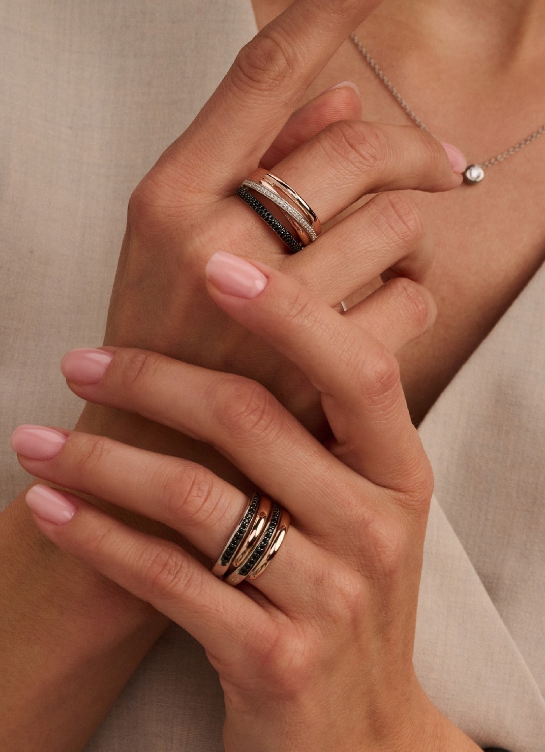 TI SENTO - Milano Ring 12402BR - voorkant 2 roségoud