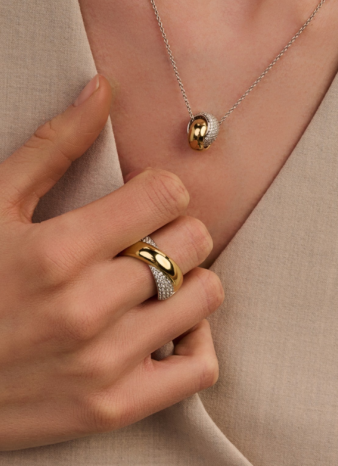 TI SENTO - Milano Ring 12404ZY - voorkant 2 goud