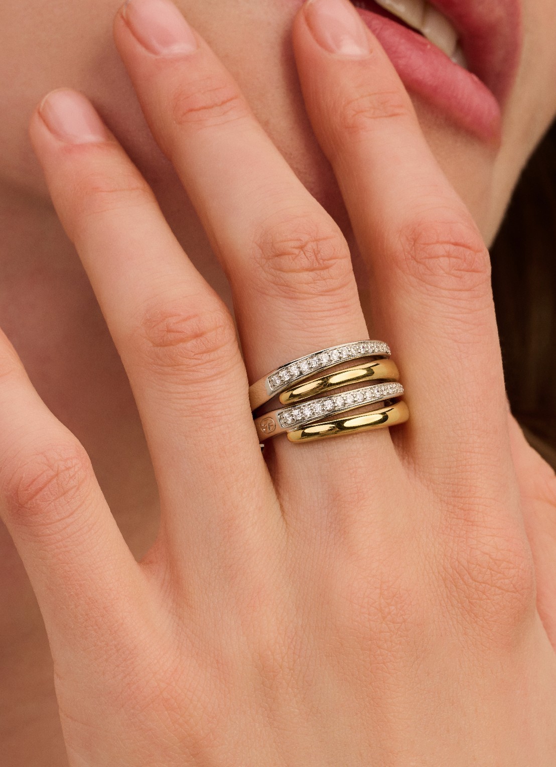 TI SENTO - Milano Ring 12409ZY - voorkant 2 goud