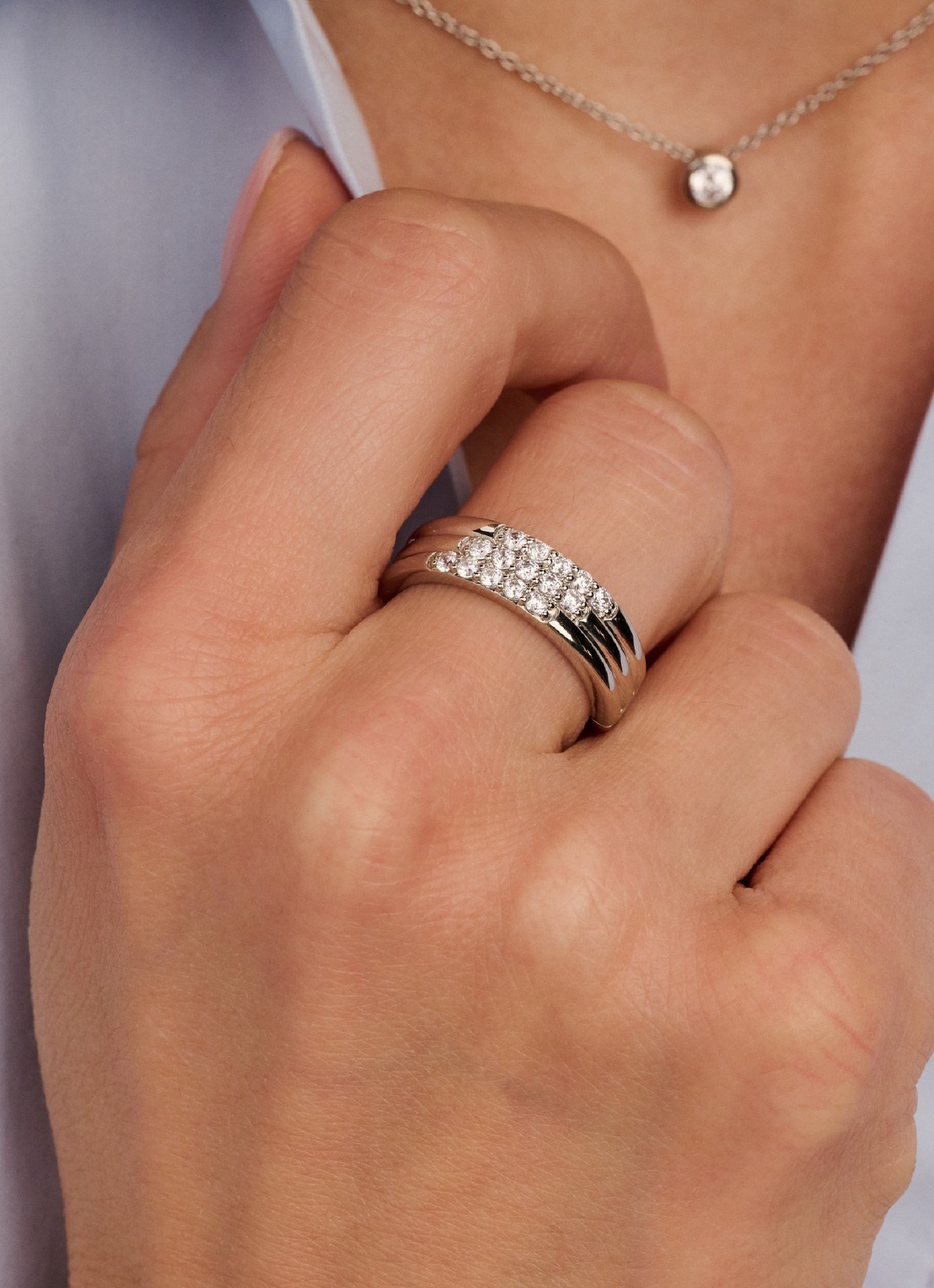 TI SENTO - Milano Ring 12411ZI - voorkant 2 zilver