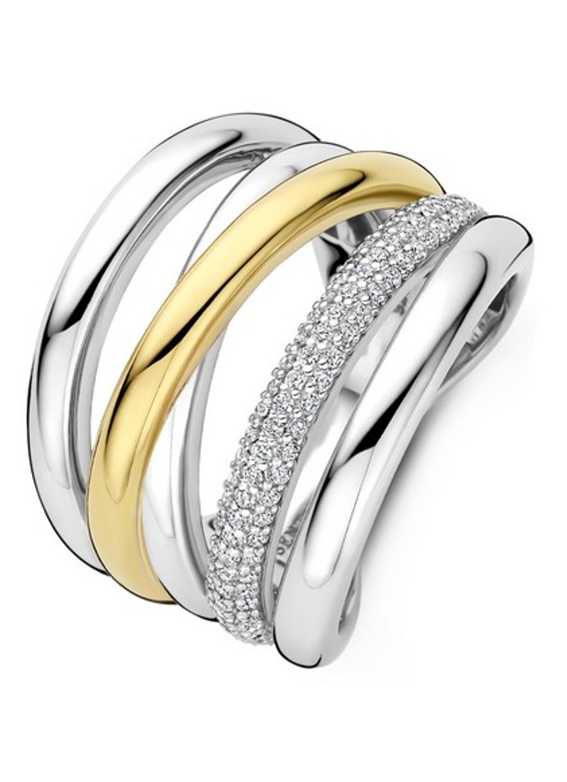 TI SENTO - Milano Ring 12421ZY - voorkant 4 zilver