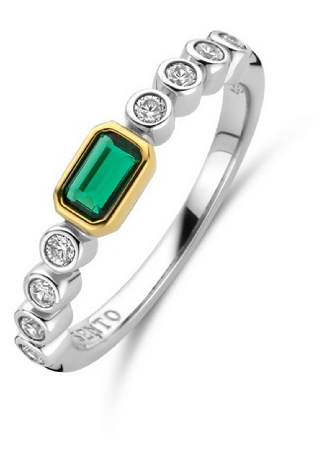 TI SENTO - Milano Ring met zirkonia 12340EM - voorkant zilver