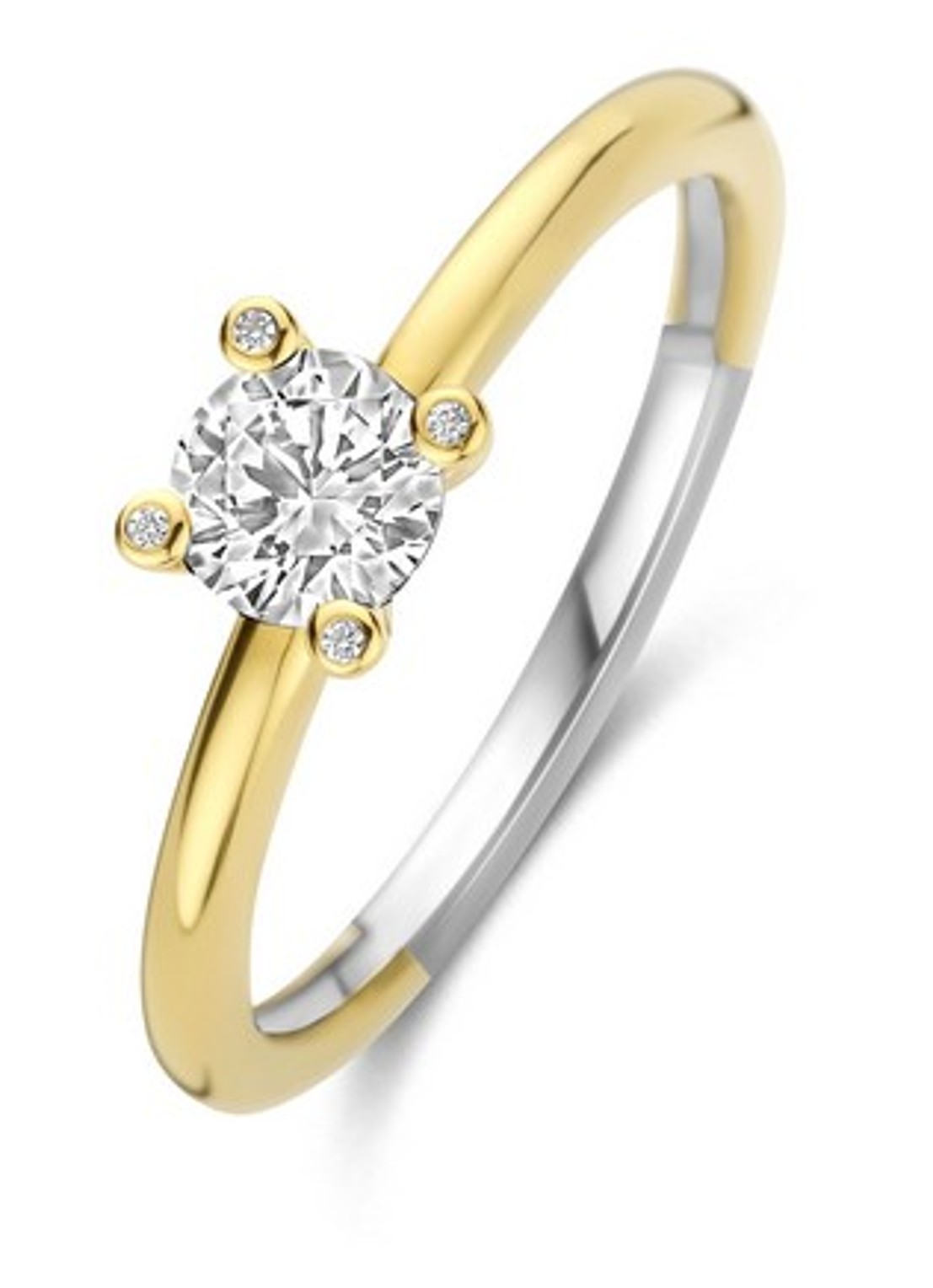 TI SENTO - Milano Ring met zirkonia 12367ZY - voorkant 4 goud